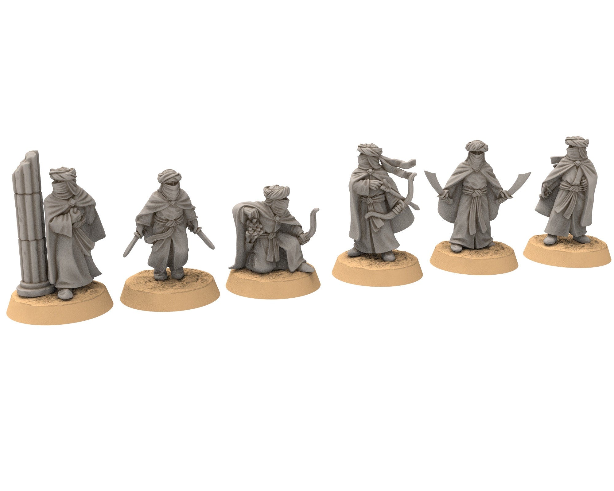 Harad - Southron Assassins, Berber nomads, Harad Bedouin Arabs Sarazins Medbury miniatures for wargame D&D, Lotr...