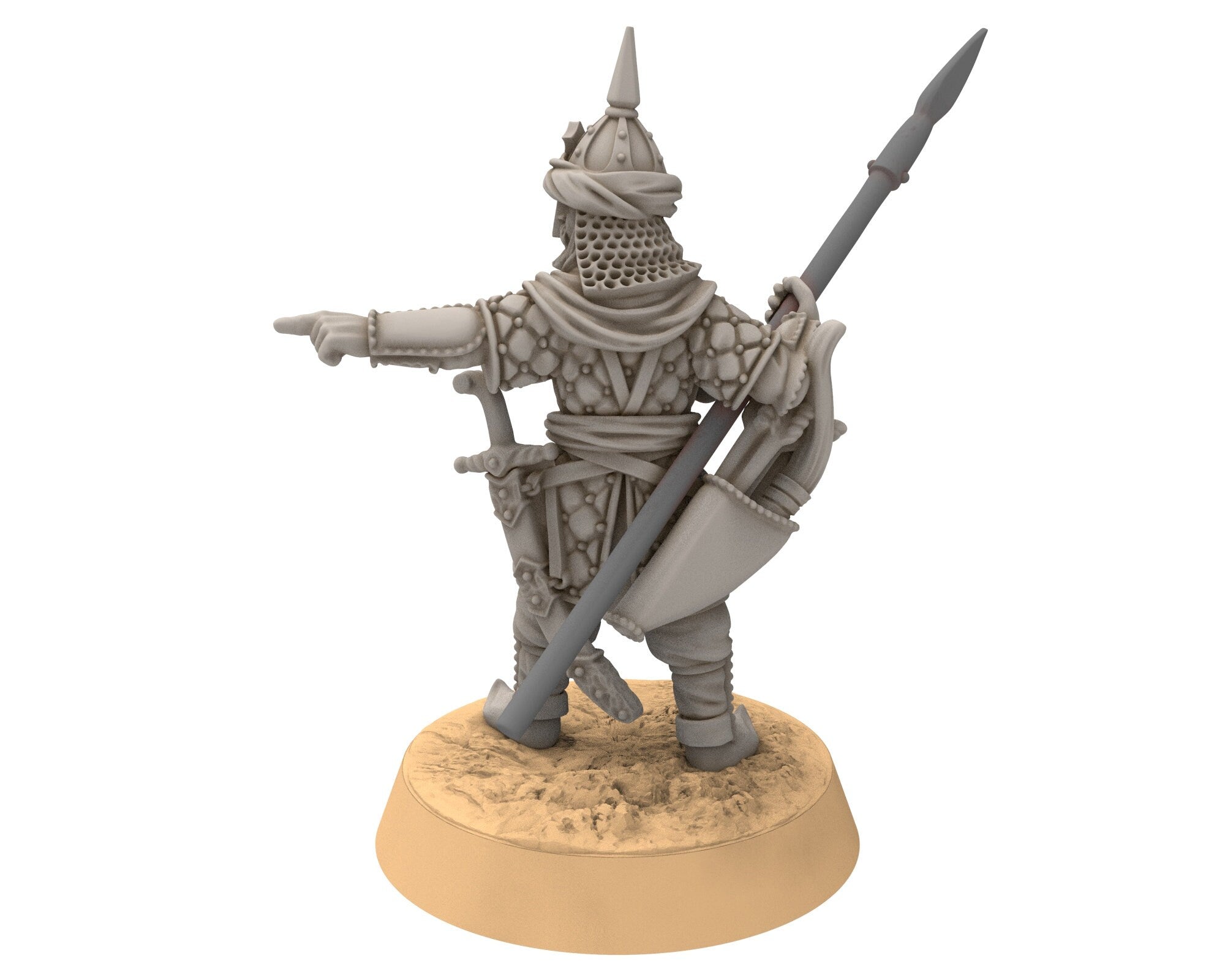 Harad - Southron Horn Blower on foot, Berber nomads, Harad Bedouin Arabs Sarazins Medbury miniatures for wargame D&D, Lotr...