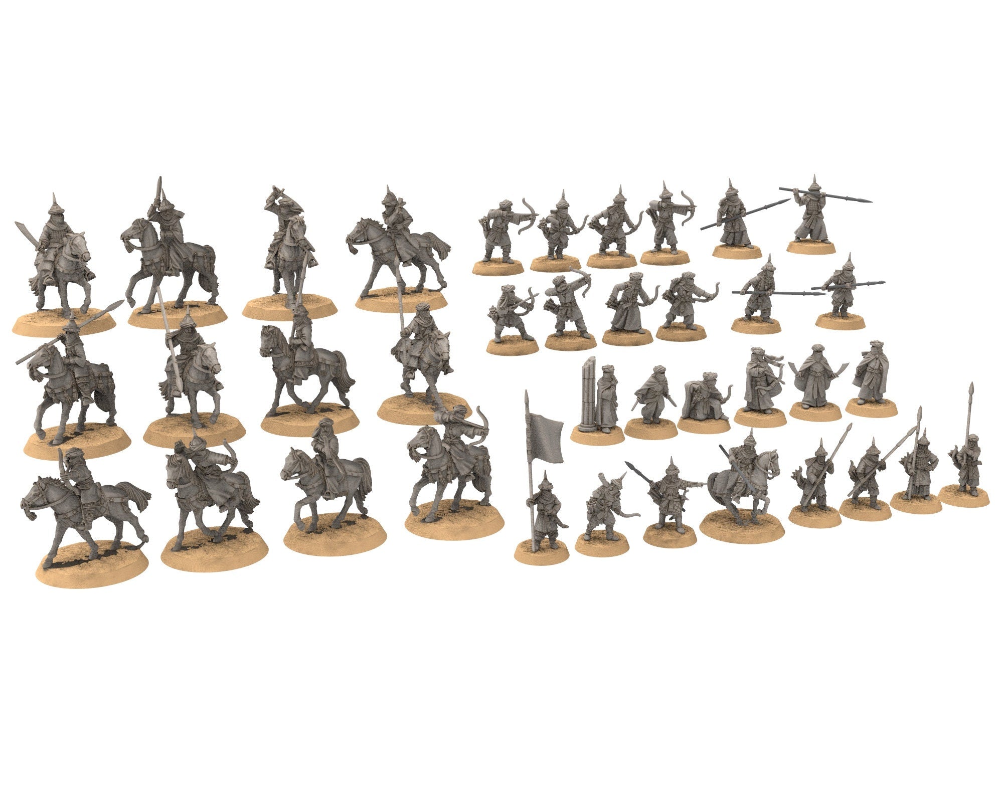 Harad - Southron Cavalry Bundle, Berber nomads, Harad Bedouin Arabs Sarazins Medbury miniatures for wargame D&D, Lotr...