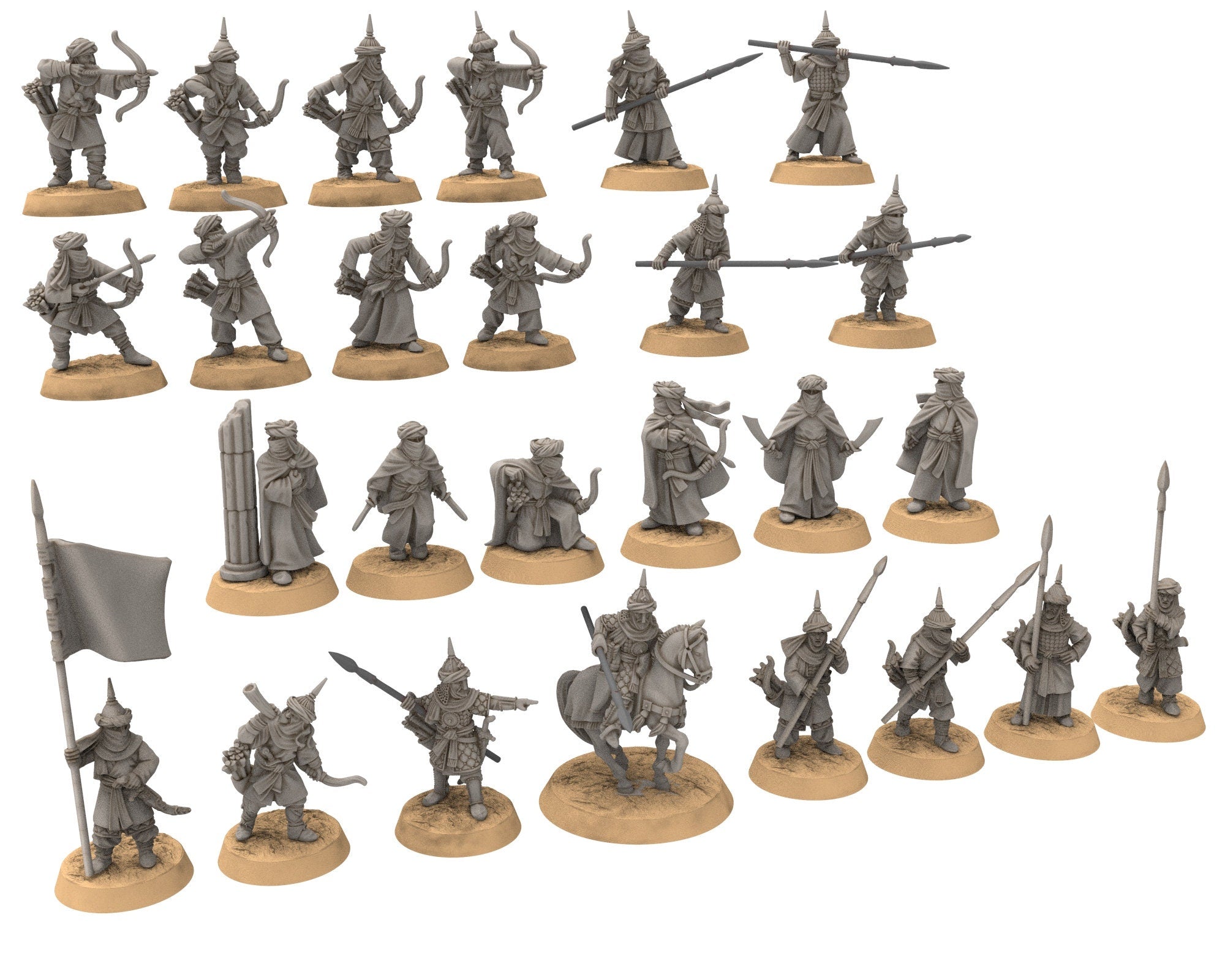 Harad - Southron Cavalry Bundle, Berber nomads, Harad Bedouin Arabs Sarazins Medbury miniatures for wargame D&D, Lotr...