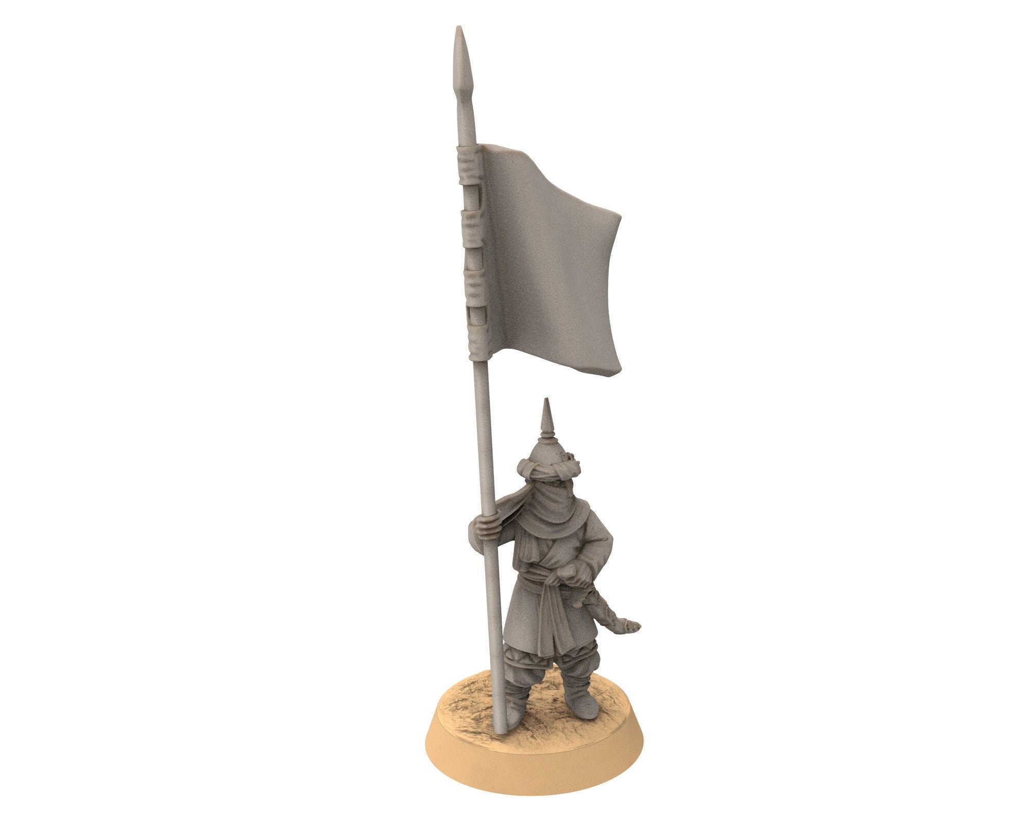 Harad - Southron Banner on foot, Berber nomads, Harad Bedouin Arabs Sarazins Medbury miniatures for wargame D&D, Lotr...