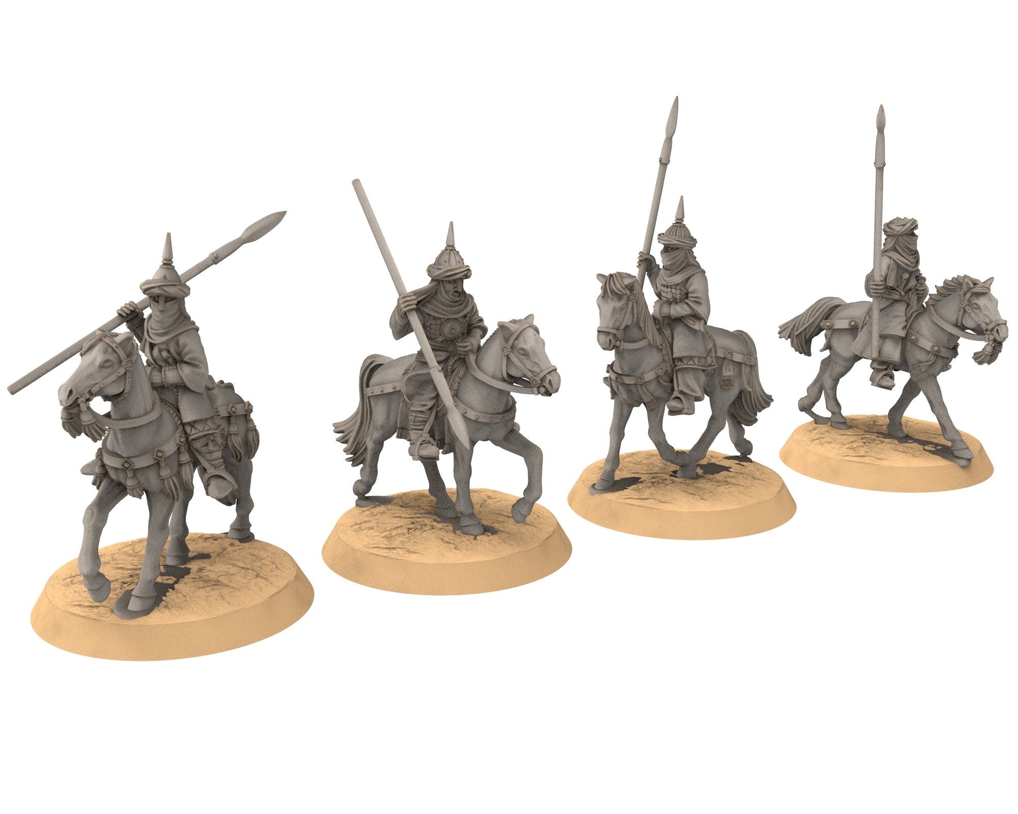 Harad - Southron Cavalry with Swords, Berber nomads, Harad Bedouin Arabs Sarazins Medbury miniatures for wargame D&D, Lotr...