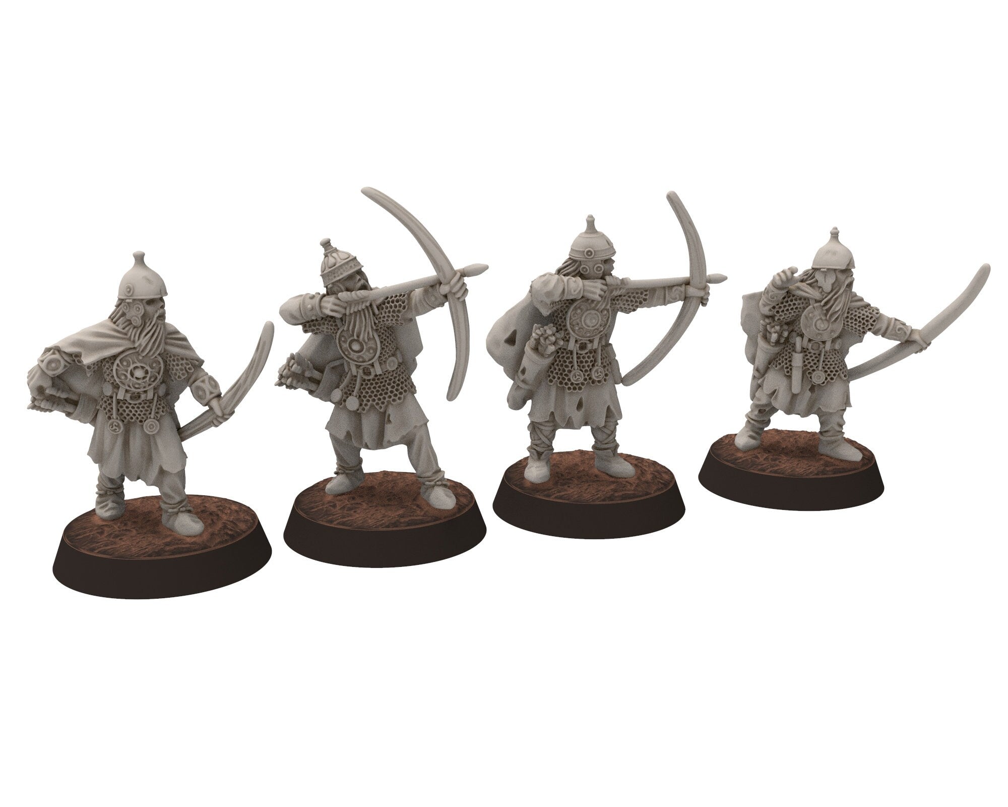 Undead Ghosts - Ghosty Gaul specters of the old war with Bows , under the mountain, miniatures for wargame D&D, LOTR...