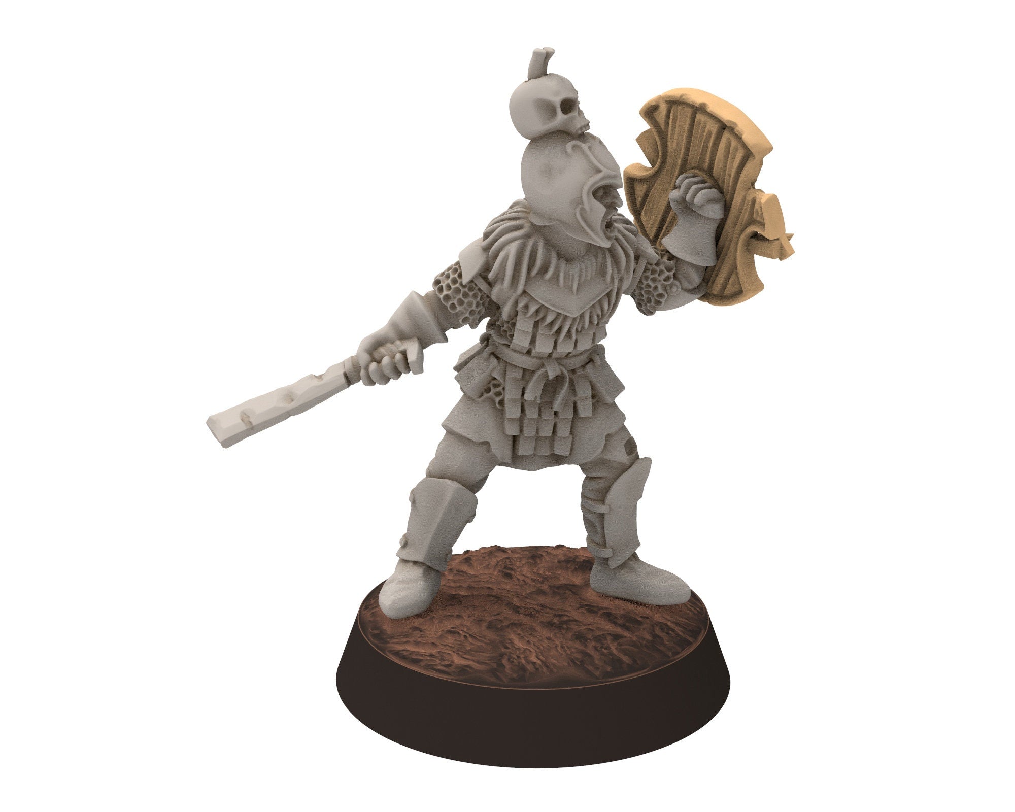 Orc horde - Orc Standard Bearer Legionary, Orc warriors warband, Middle rings miniatures pour wargame D&D, SDA... Medbury miniatures