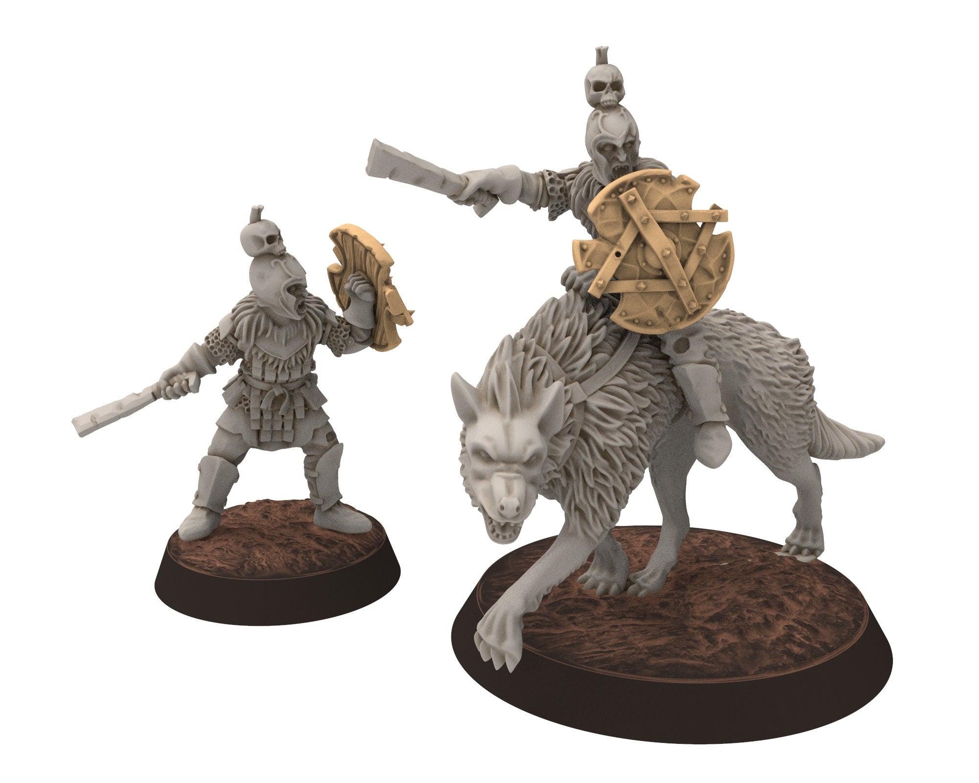 Orc horde - Orc Captain on foot, Orc warriors warband, Middle rings miniatures pour wargame D&D, SDA... Medbury miniatures