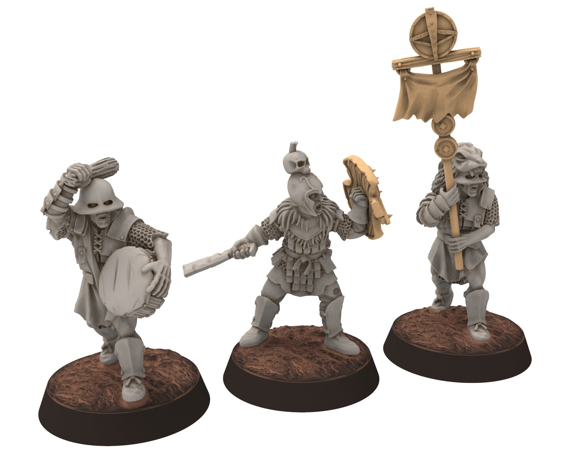 Orc horde - Orc Drummer Legionary, Orc warriors warband, Middle rings miniatures pour wargame D&D, SDA... Medbury miniatures