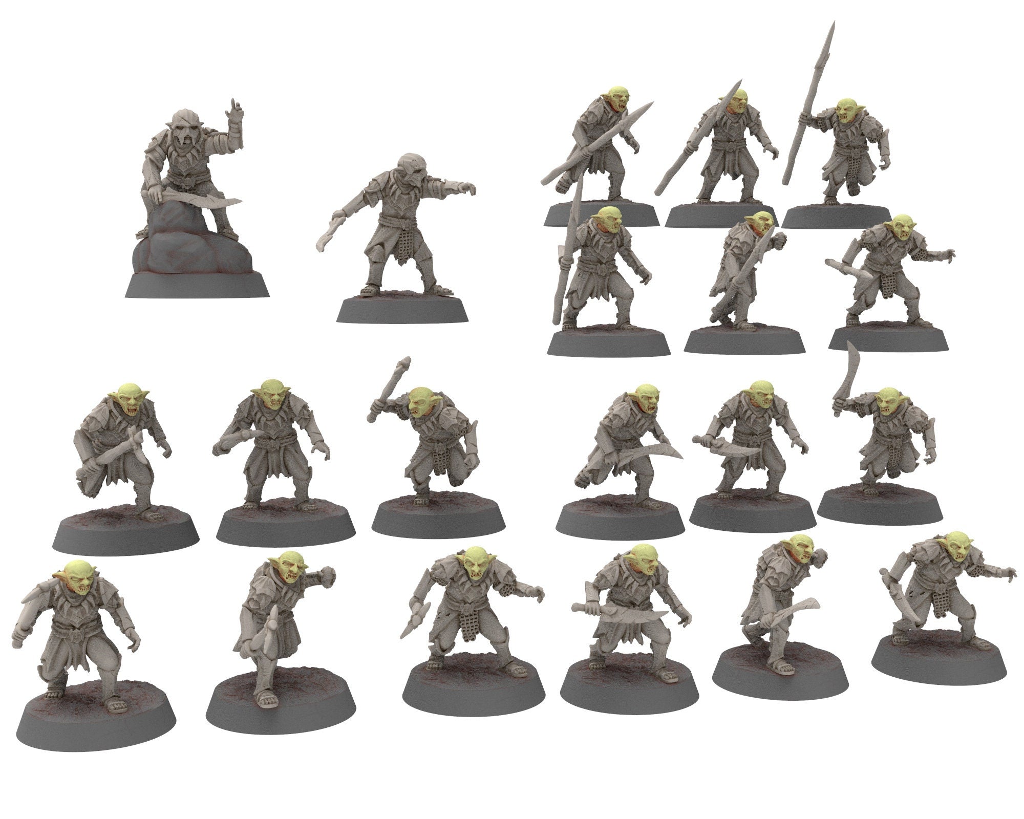 Goblin cave - Mercenary warriors Company Bundle, Middle rings for wargame DnD, Frostgrave, LOTR... Modular miniatures Quatermaster3D