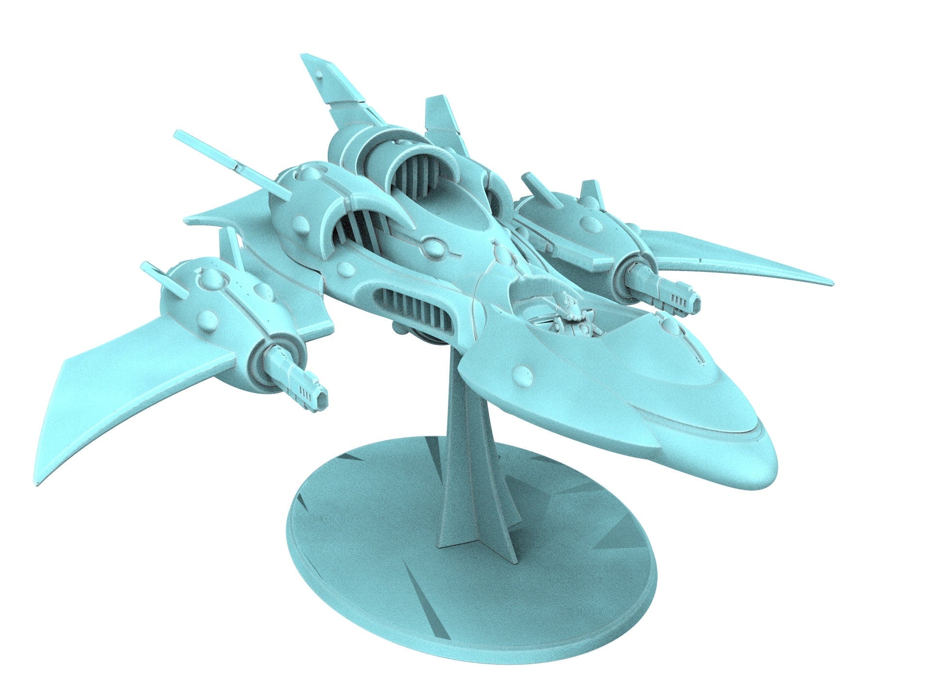 Space Elves - x1 Tech Elves Fighter Bomber - Tech Elves Edge Miniatures, The Cursed Dimension