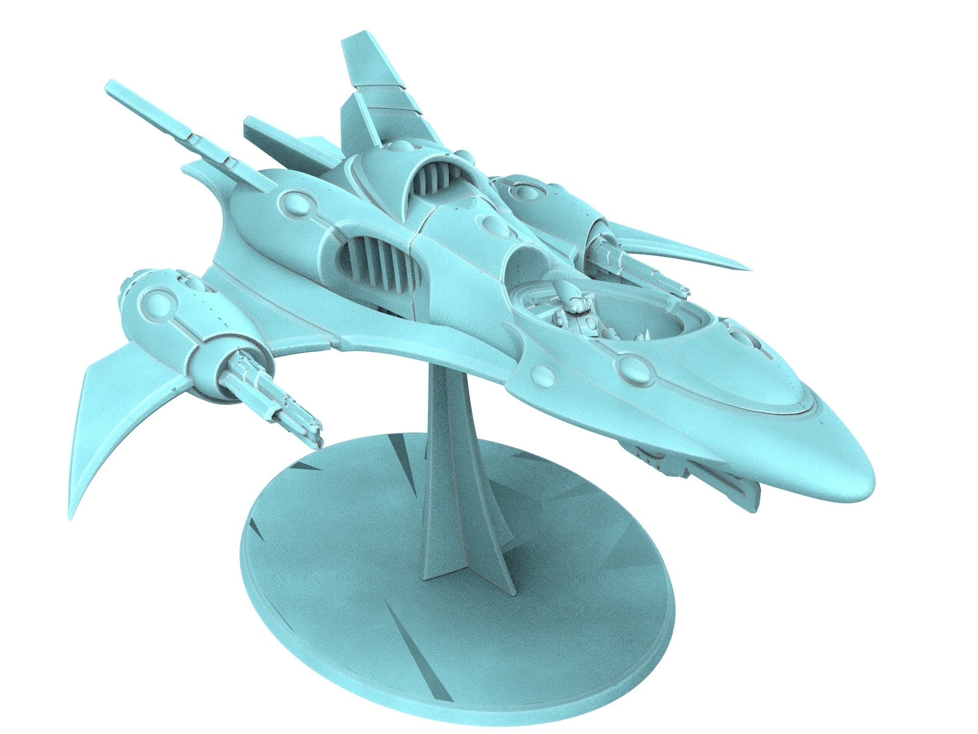 Space Elves - x1 Tech Elves Fighter Bomber - Tech Elves Edge Miniatures, The Cursed Dimension