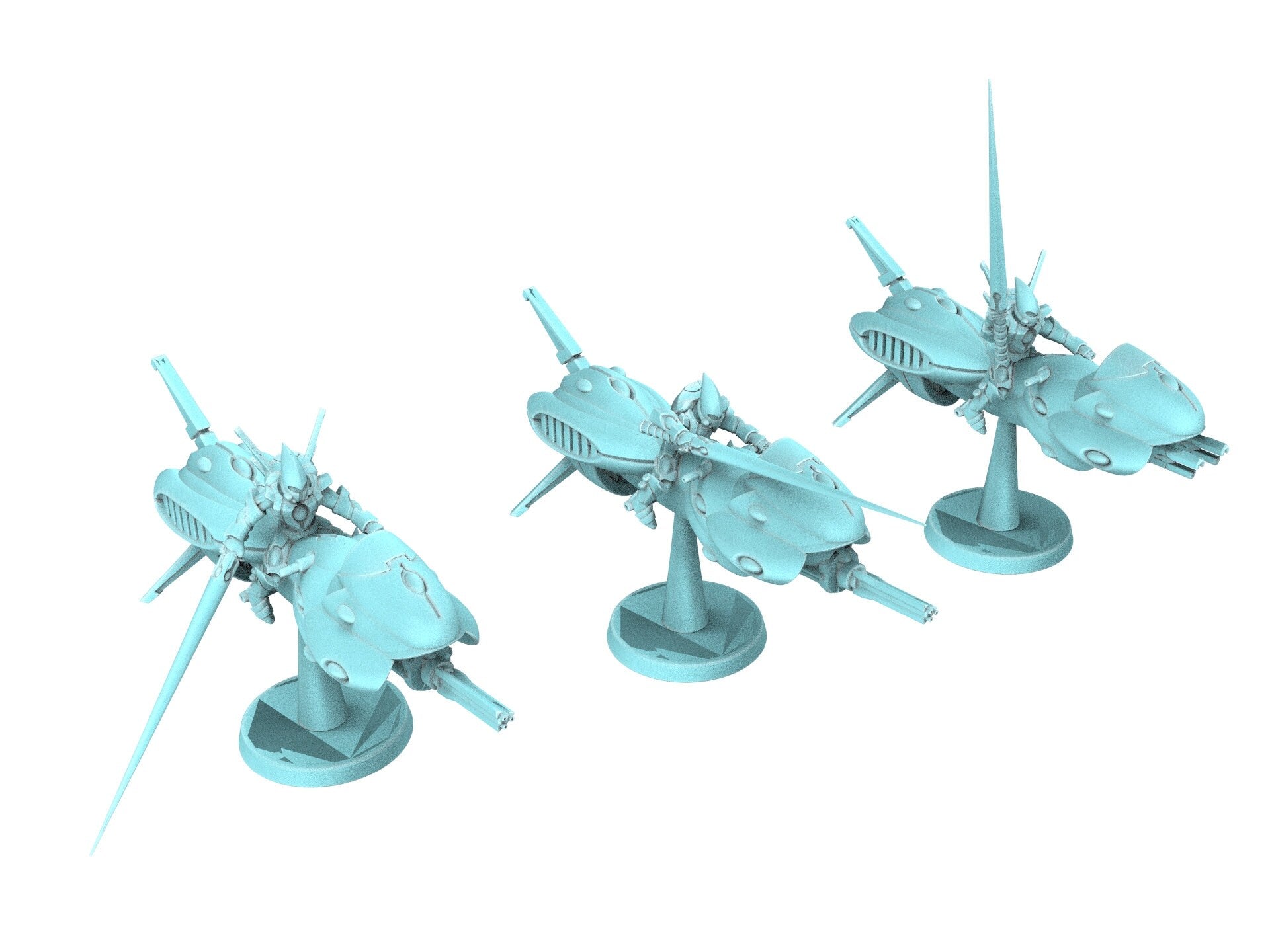 Space Elves - x3 Tech Elves Jetbike Lancers - Tech Elves Edge Miniatures, The Cursed Dimension