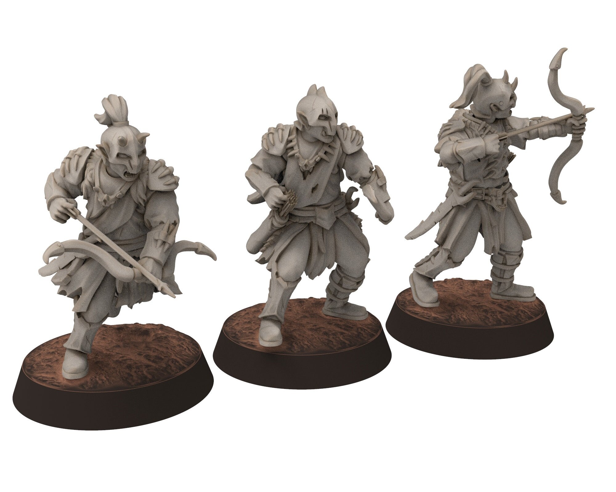 Orc horde - Hunter warriors warband, Middle rings miniatures for wargame D&D, LOTR, Frostgrave... Modular miniatures Quatermaster3D