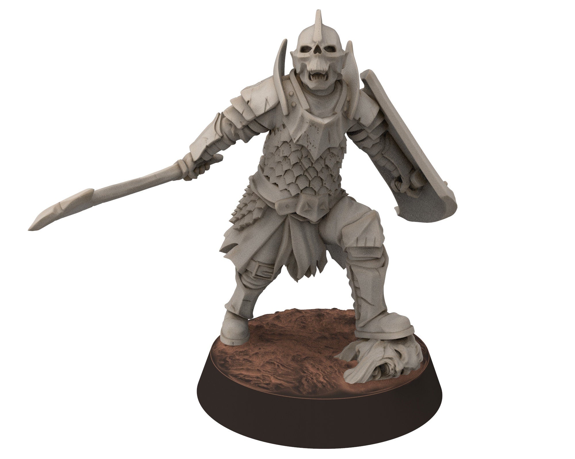 Orc horde - Captain V1 warriors warband, Middle rings miniatures for wargame D&D, LOTR, Frostgrave... Modular miniatures Quatermaster3D