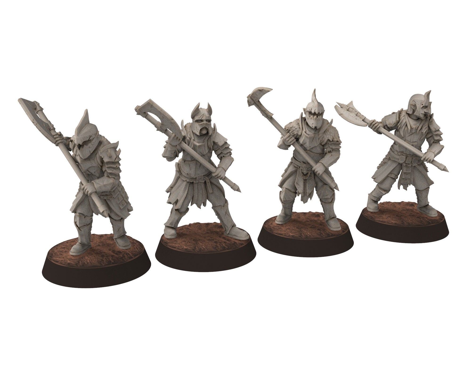 Orc horde - Berserkers warriors warband, Middle rings for wargame D&D, LOTR, Frostgrave... Modular miniatures Quatermaster3D