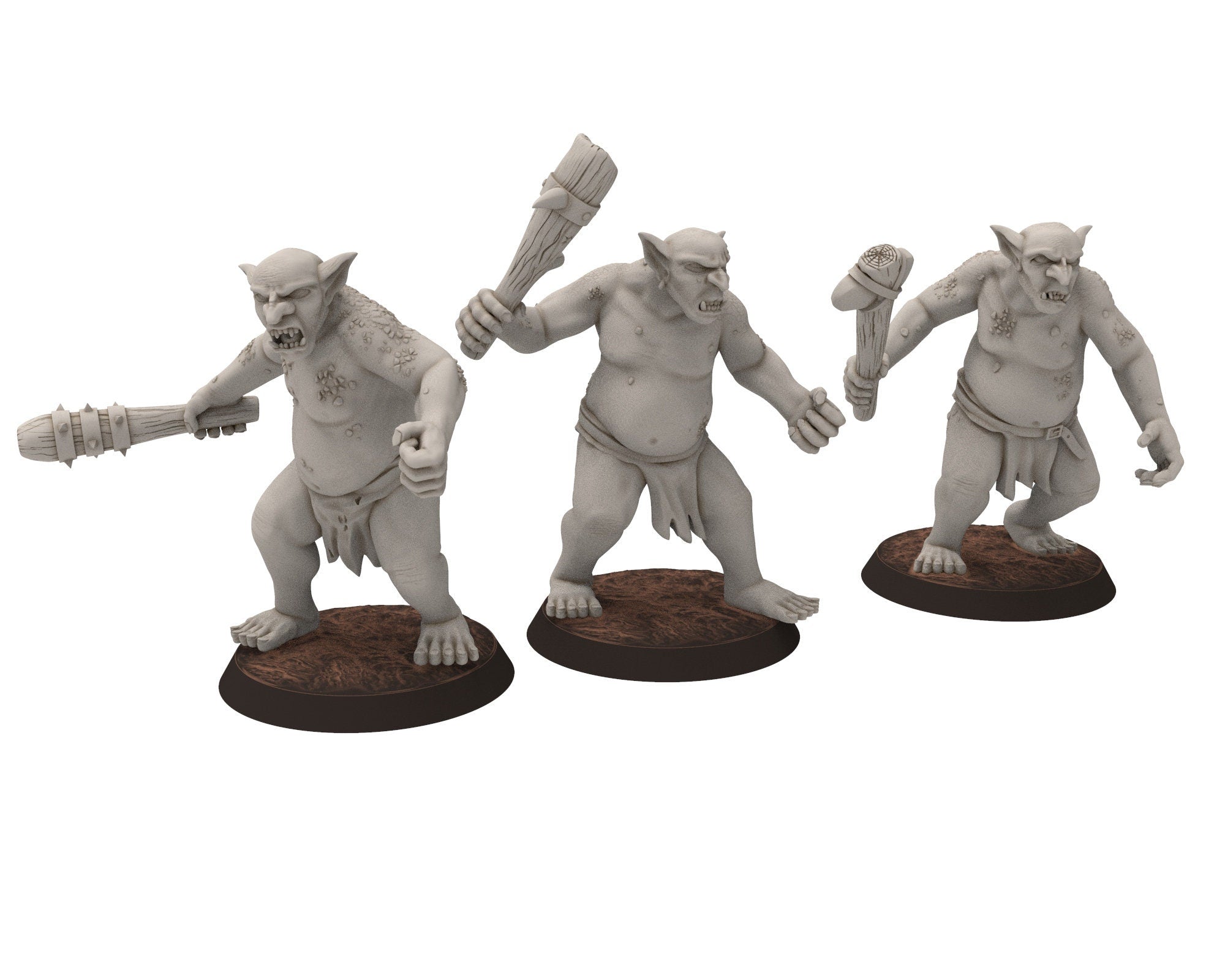 Orc horde - River Troll warriors warband, Middle rings for wargame D&D, LOTR, Frostgrave... Modular miniatures Quatermaster3D