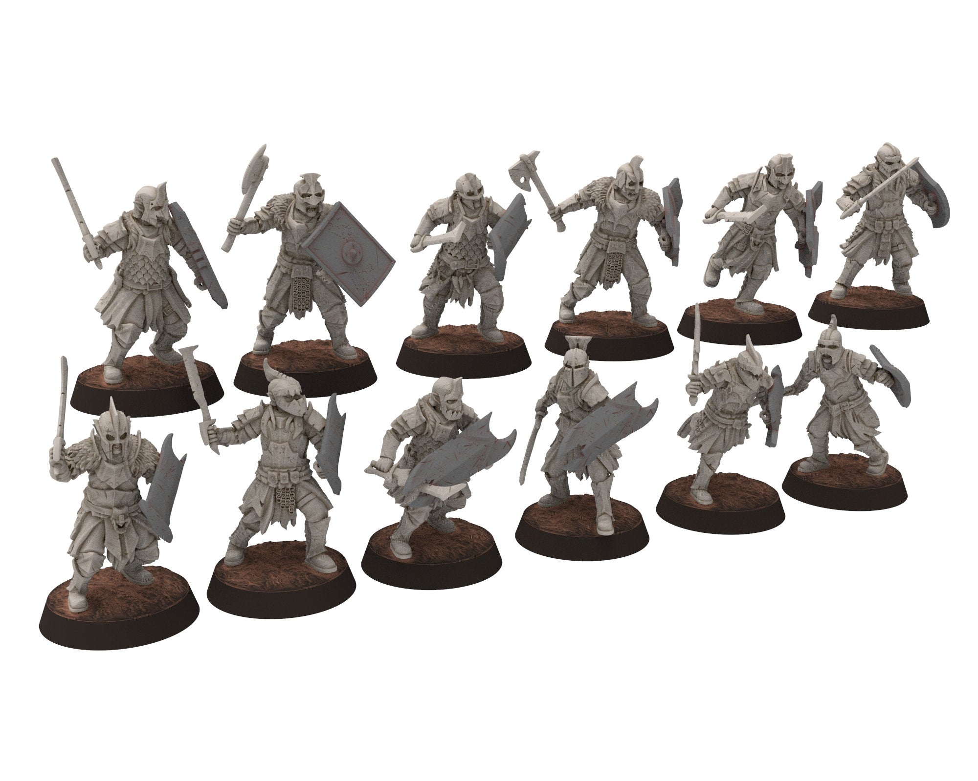 Orc horde - Warlord Bundle warriors warband, Middle rings for wargame DnD, LOTR, Frostgrave... Modular miniatures Quatermaster3D