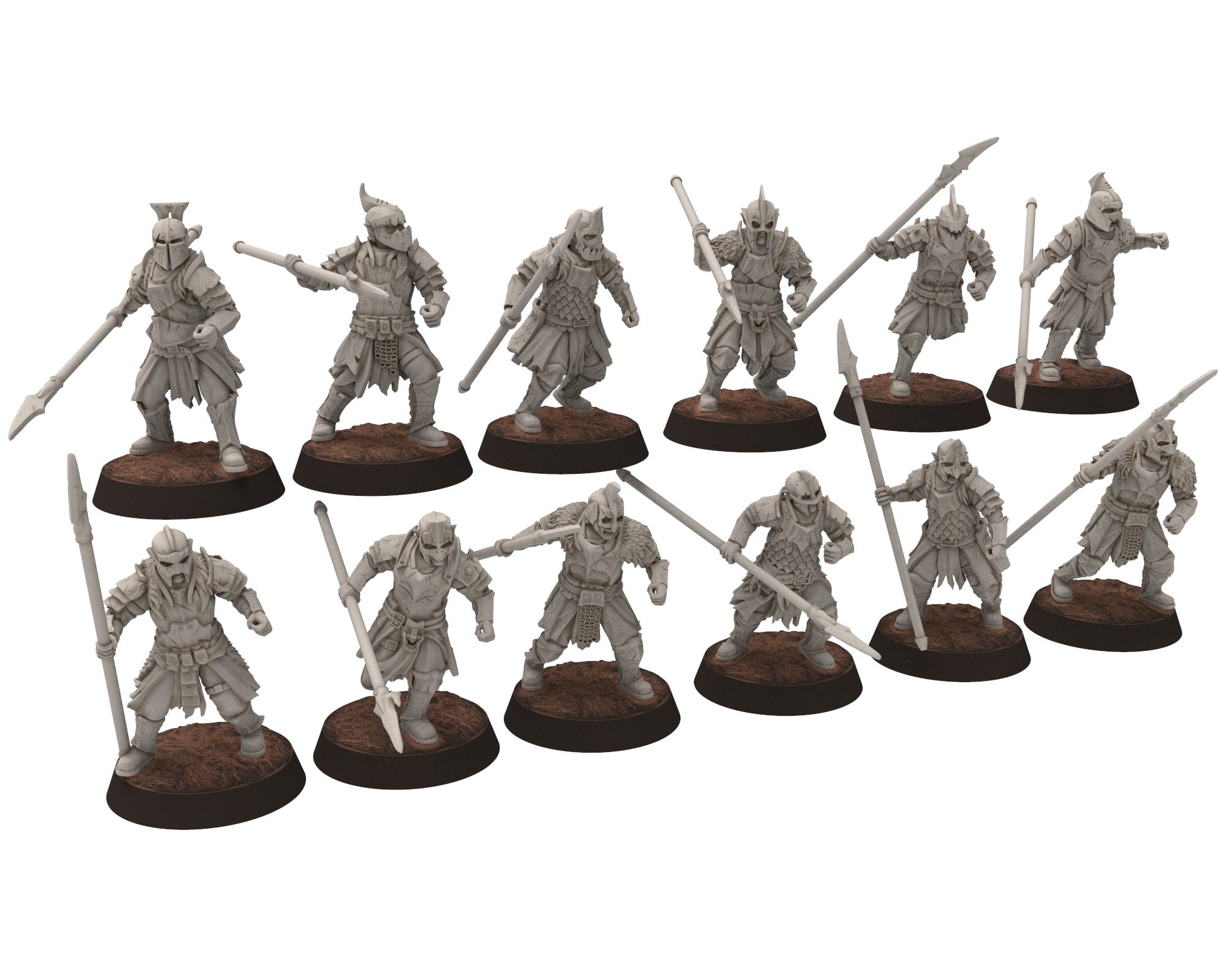 Orc horde - Warlord on wolf warriors warband, Middle rings miniatures for wargame DnD, LOTR, Frostgrave... Modular miniatures Quatermaster3D