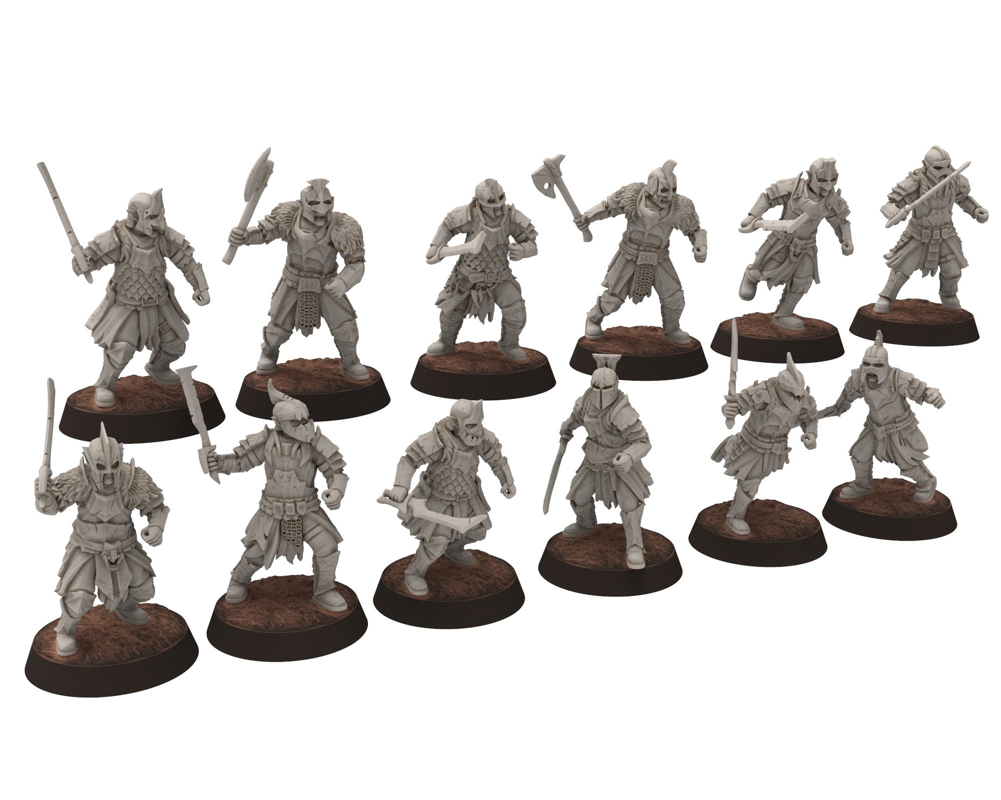 Orc horde - Warlord Bundle warriors warband, Middle rings for wargame DnD, LOTR, Frostgrave... Modular miniatures Quatermaster3D