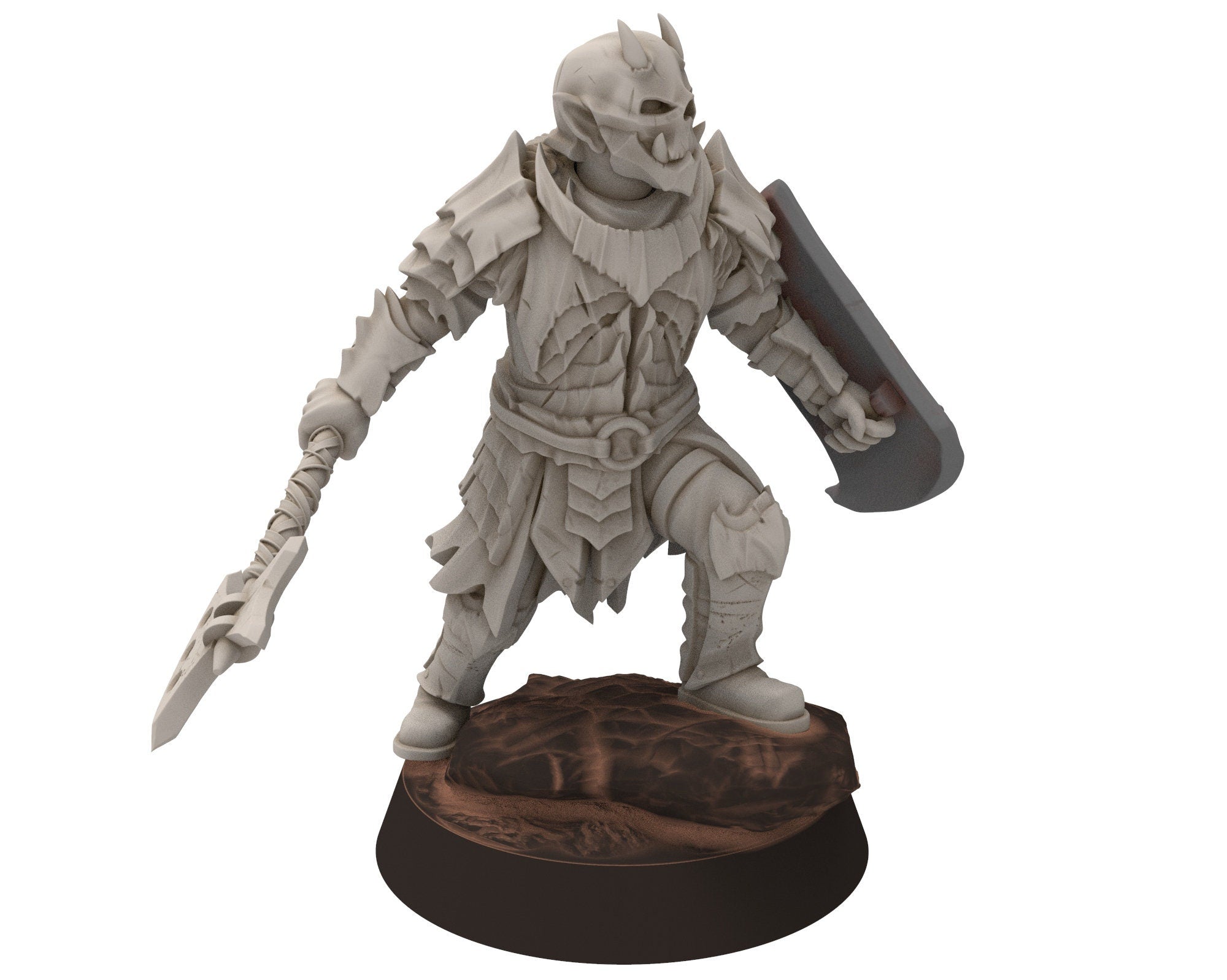 Orc horde - Warlord on wolf warriors warband, Middle rings miniatures for wargame DnD, LOTR, Frostgrave... Modular miniatures Quatermaster3D