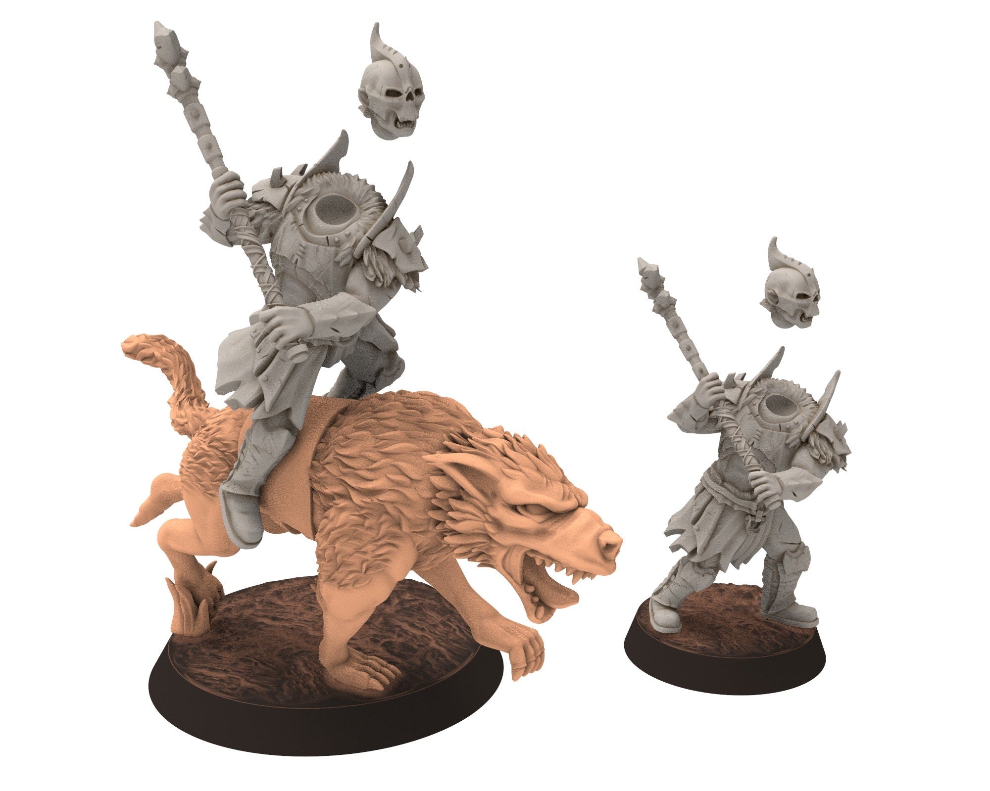 Orc horde - Fierce Lieutenant Army warriors warband, Middle rings for wargame DnD, LOTR, Frostgrave... Modular miniatures Quatermaster3D