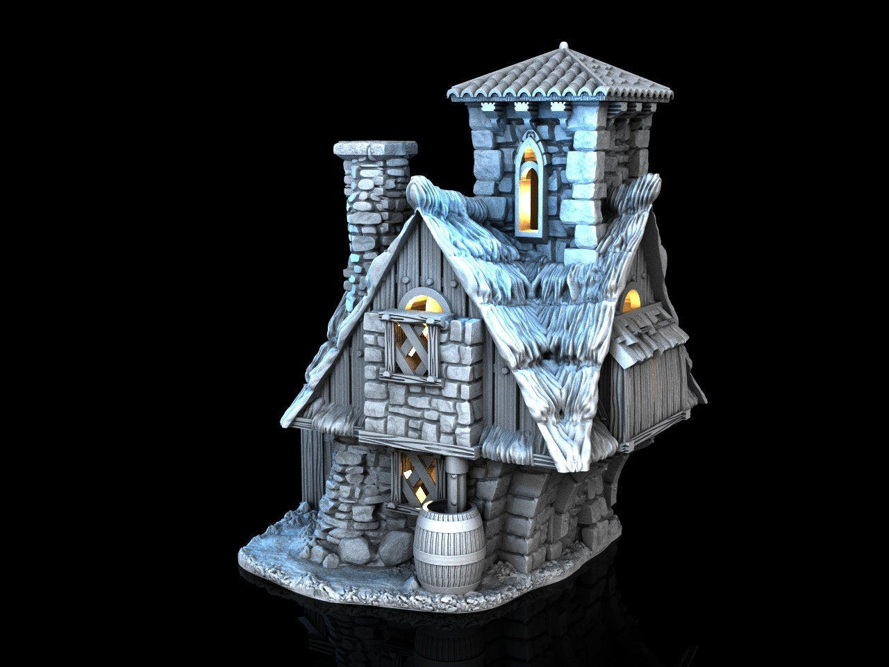 Medieval Town scenery building - Flying Gazebo - PLA for Oldworld, Dungeon & Dragons, Frostgrave, Fantasy battle skirmish wargame