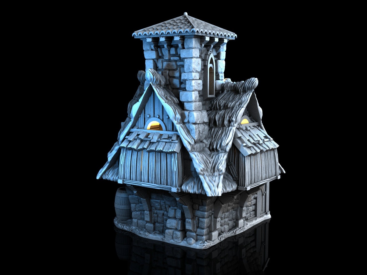 Medieval Town scenery building - Flying Gazebo - PLA for Oldworld, Dungeon & Dragons, Frostgrave, Fantasy battle skirmish wargame