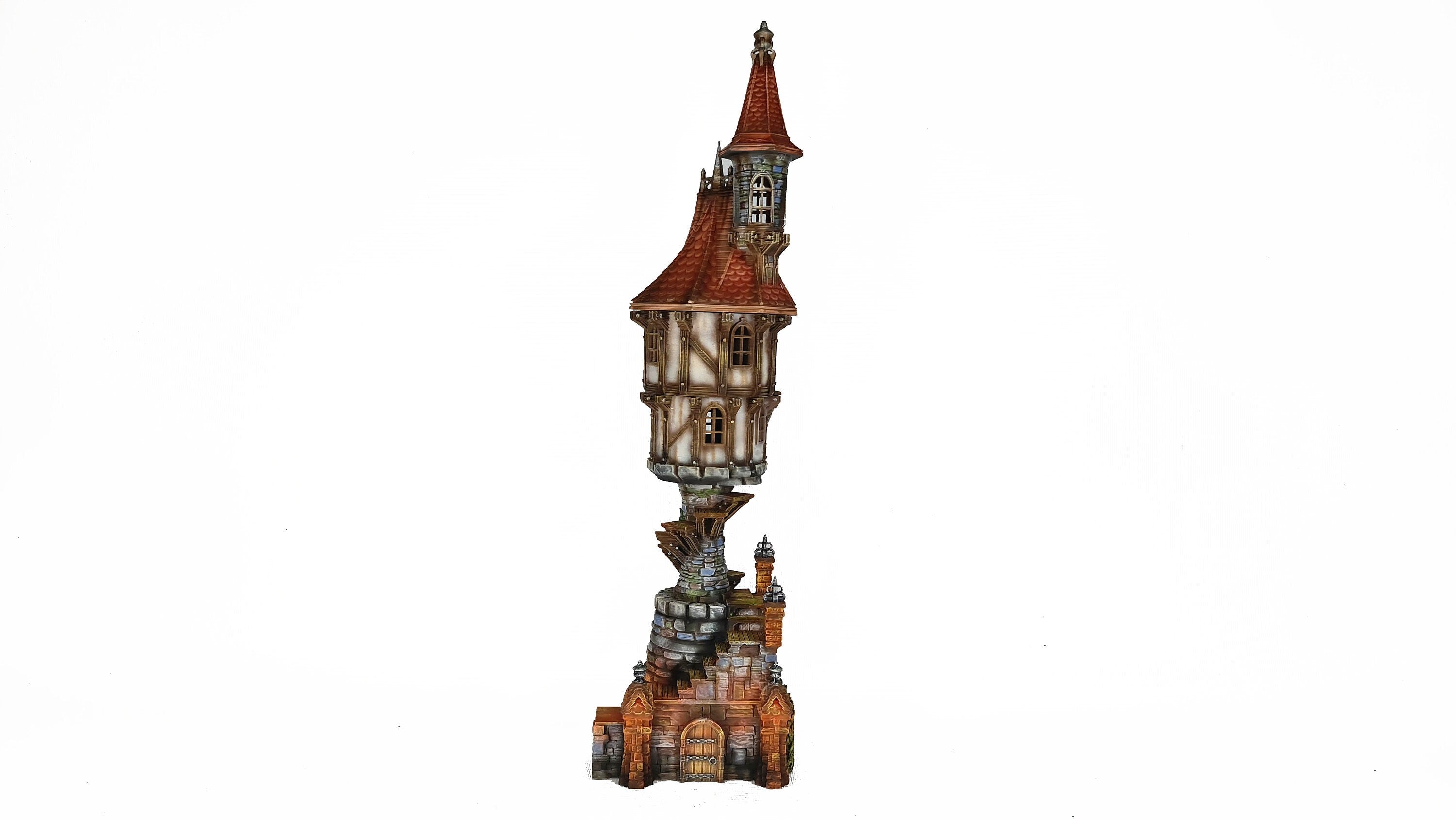 Medieval Town scenery building - Steeple Manor - PLA for Oldworld, Dungeon & Dragons, Frostgrave, Fantasy battle skirmish wargame