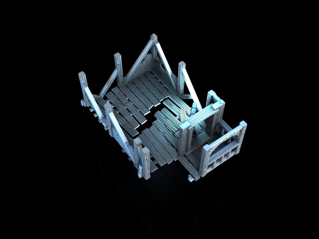 Medieval Town scenery building - Beetroot House in Ruins - PLA for Oldworld, Dungeon & Dragons, Frostgrave, Fantasy battle skirmish wargame