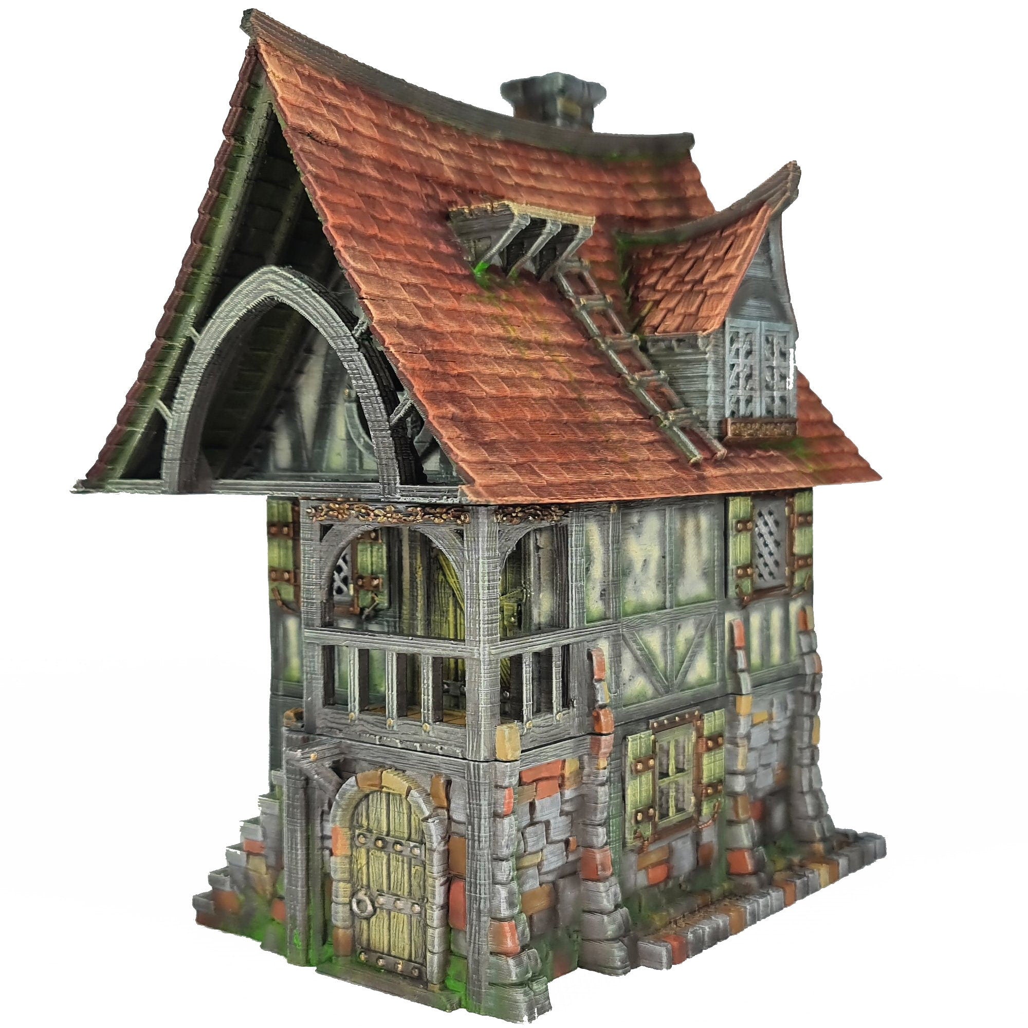 Medieval Town scenery building - Beetroot House - PLA for Oldworld, Dungeon & Dragons, Frostgrave, Fantasy battle skirmish wargame