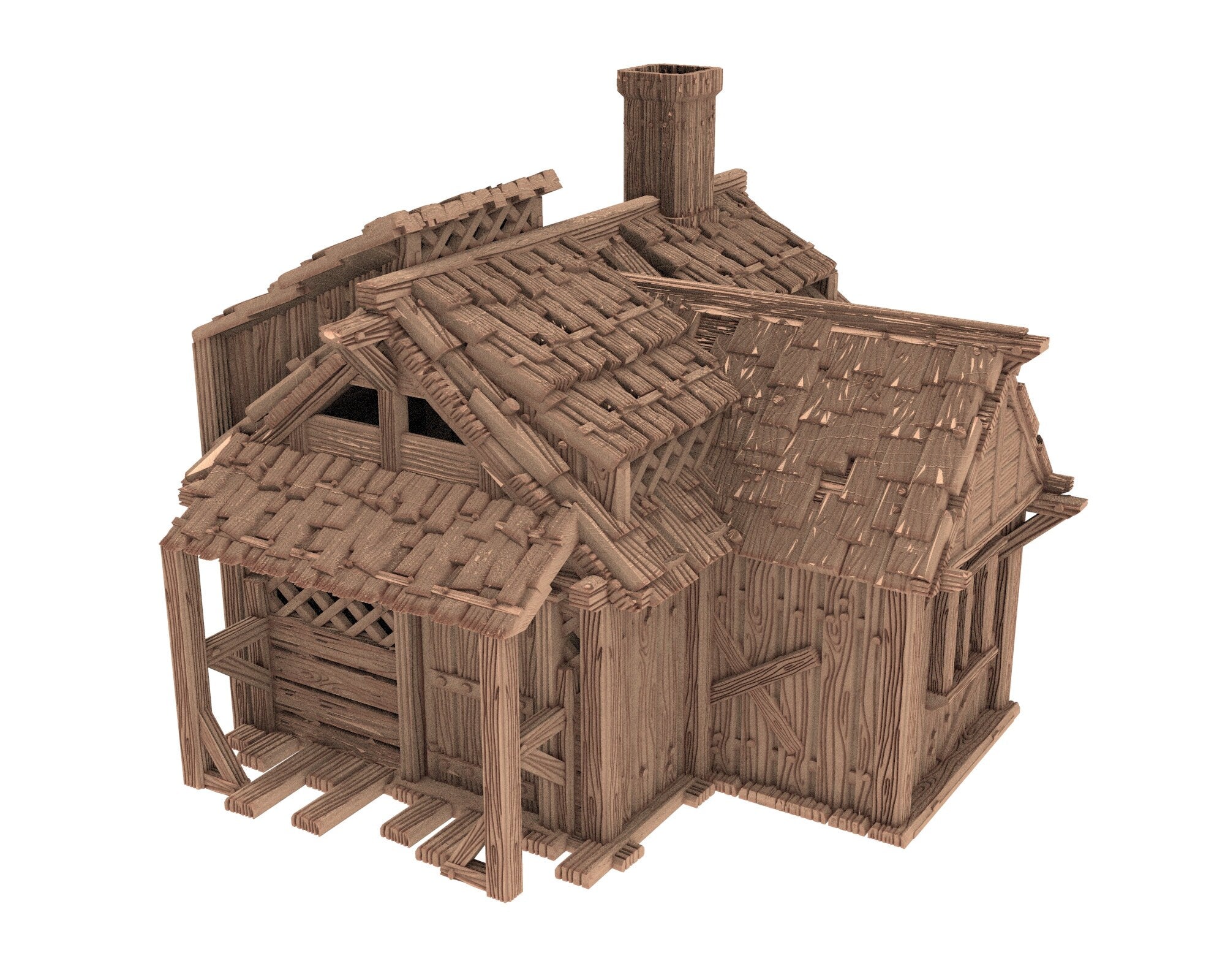 Medieval Town scenery building - Hut - PLA for Oldworld, Dungeon & Dragons, Frostgrave, Fantasy battle, skirmish wargame