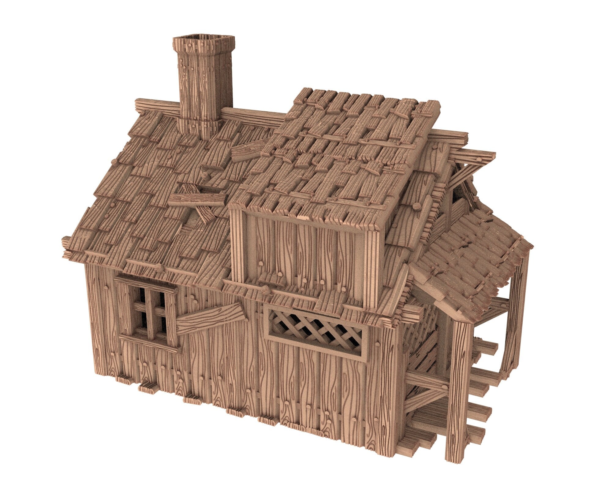 Medieval Town scenery building - Hut - PLA for Oldworld, Dungeon & Dragons, Frostgrave, Fantasy battle, skirmish wargame