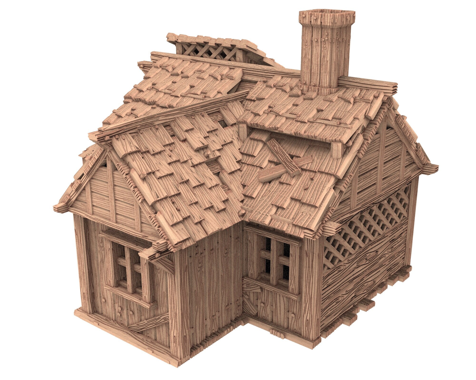 Medieval Town scenery building - Hut - PLA for Oldworld, Dungeon & Dragons, Frostgrave, Fantasy battle, skirmish wargame