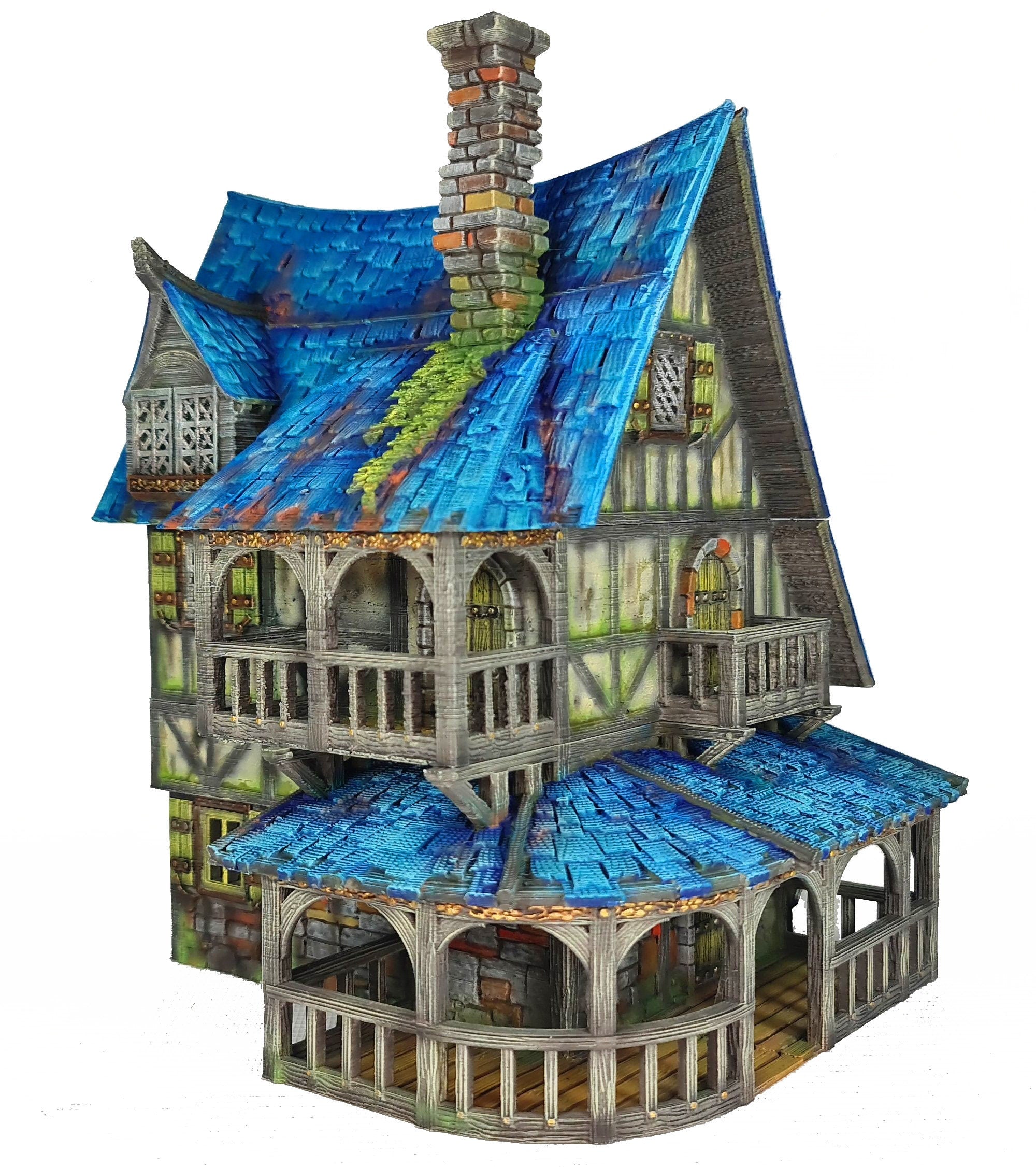 Medieval Town scenery building - The Cobalt Dragon - PLA for Oldworld, Dungeon & Dragons, Frostgrave, Fantasy battle, skirmish wargame