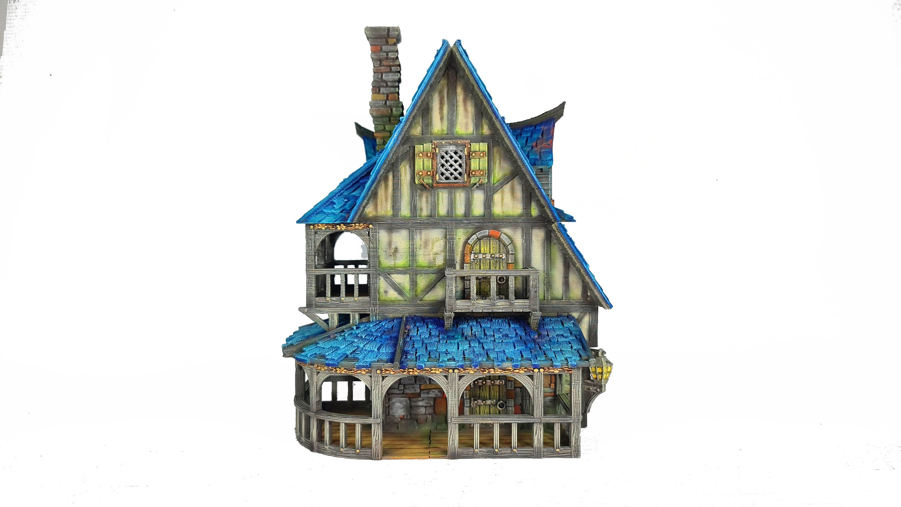 Medieval Town scenery building - The Cobalt Dragon - PLA for Oldworld, Dungeon & Dragons, Frostgrave, Fantasy battle, skirmish wargame