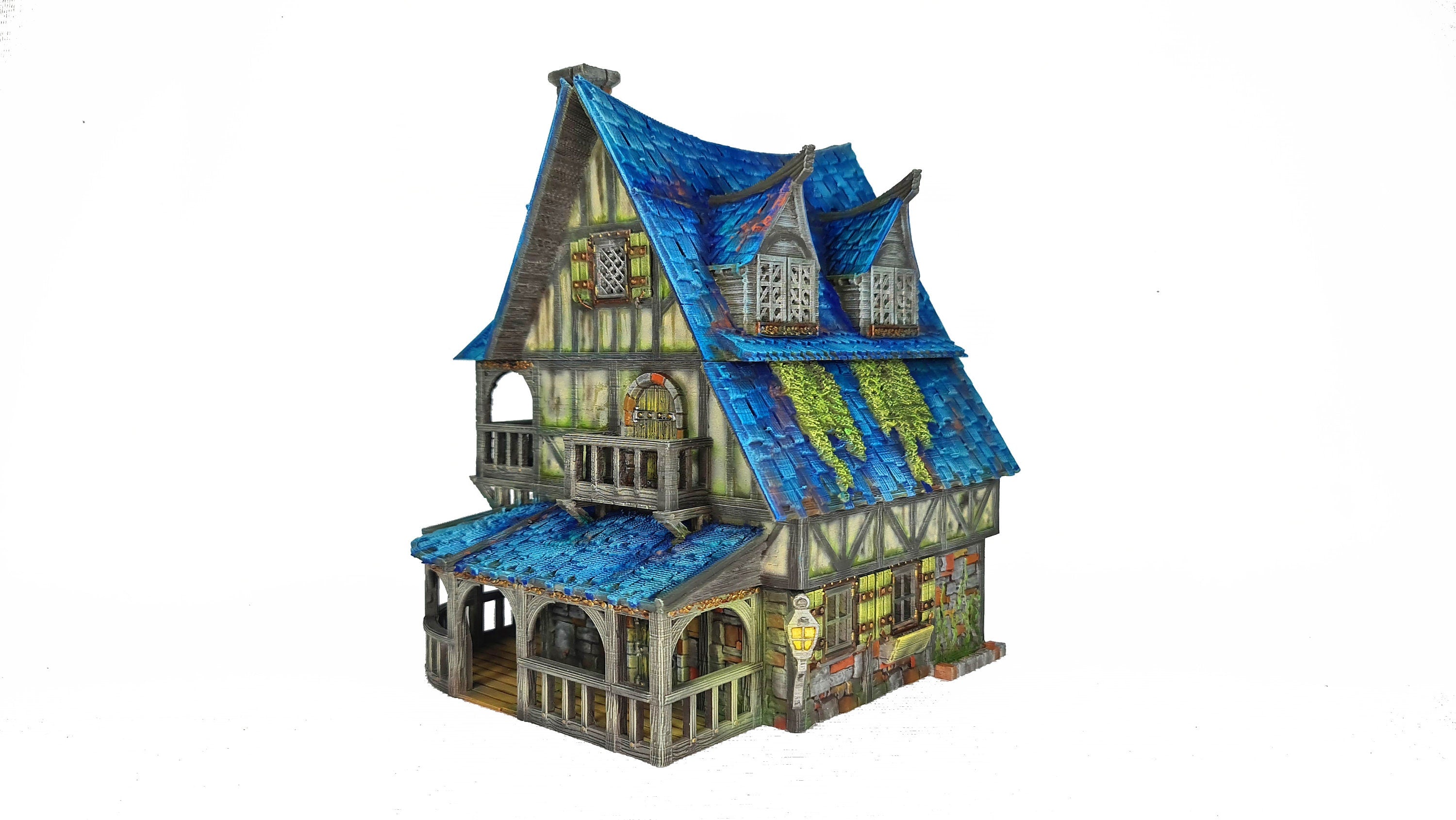 Medieval Town scenery building - The Cobalt Dragon - PLA for Oldworld, Dungeon & Dragons, Frostgrave, Fantasy battle, skirmish wargame