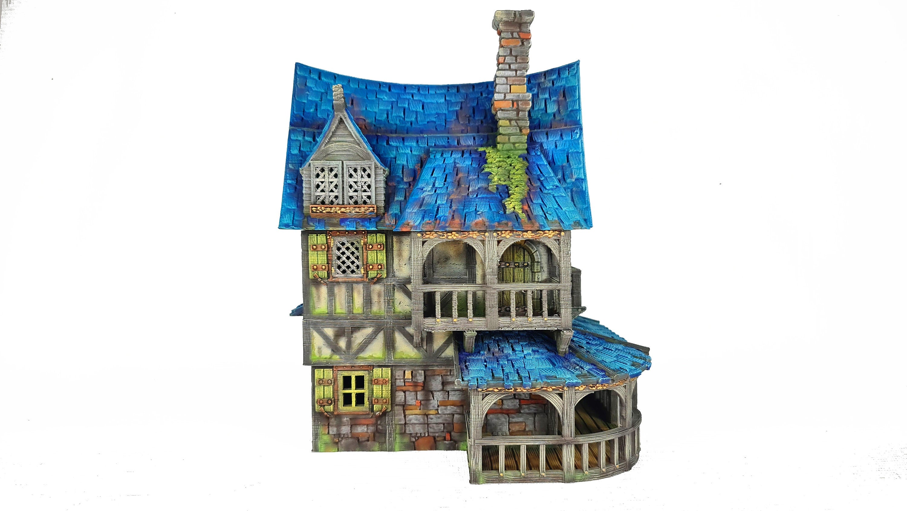 Medieval Town scenery building - The Cobalt Dragon - PLA for Oldworld, Dungeon & Dragons, Frostgrave, Fantasy battle, skirmish wargame