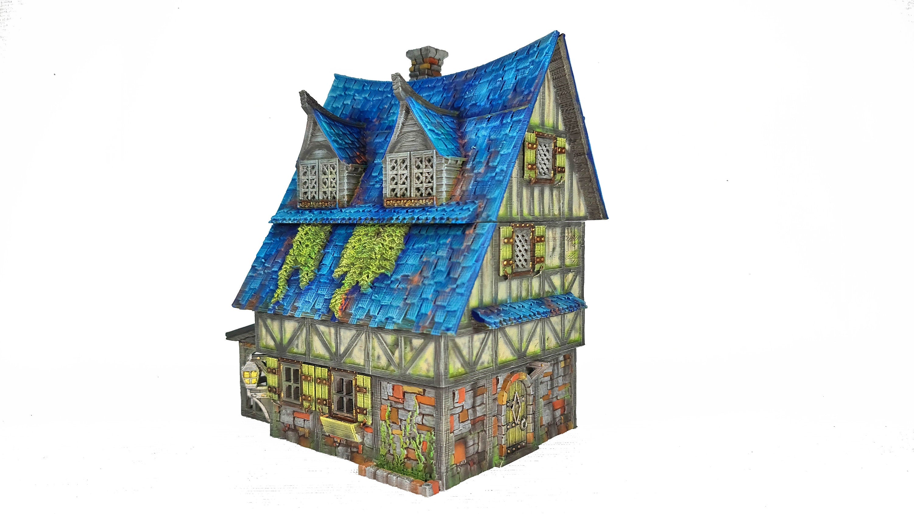 Medieval Town scenery building - The Cobalt Dragon - PLA for Oldworld, Dungeon & Dragons, Frostgrave, Fantasy battle, skirmish wargame