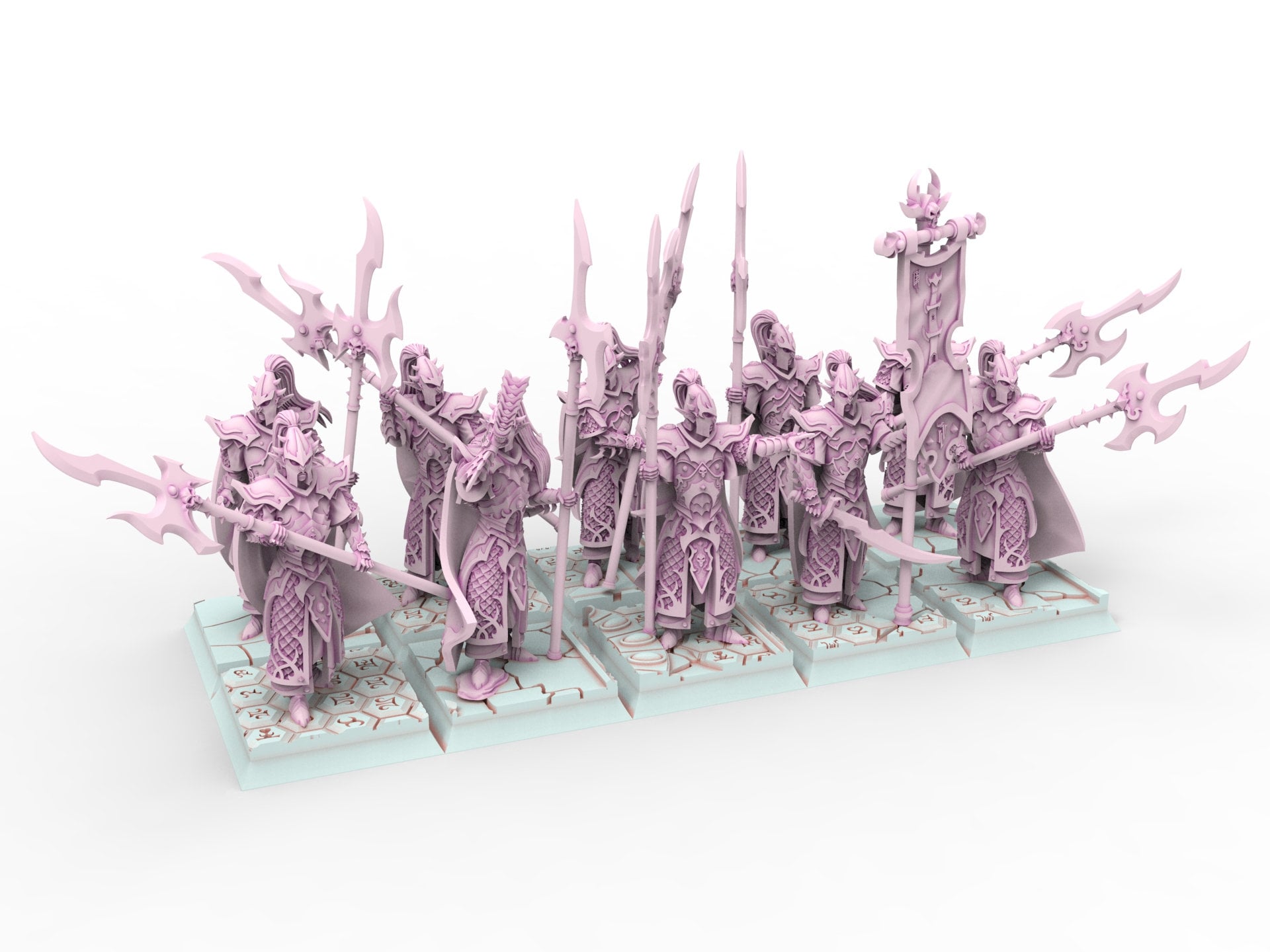 Dark Elves - Black Guard, dark elves, Merciless north pillars usable for 9th Age, Fantasy Battle, Oldhammer, King of war, D&D...