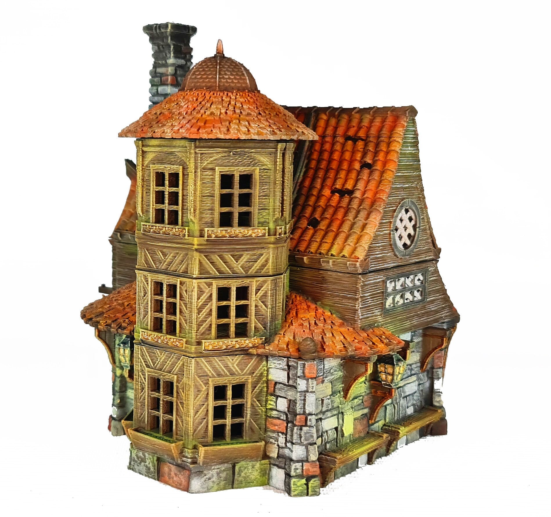 Medieval Town scenery building - Grimmsdale Manor - PLA for Oldworld, Dungeon & Dragons, Frostgrave, Fantasy battle, skirmish wargame