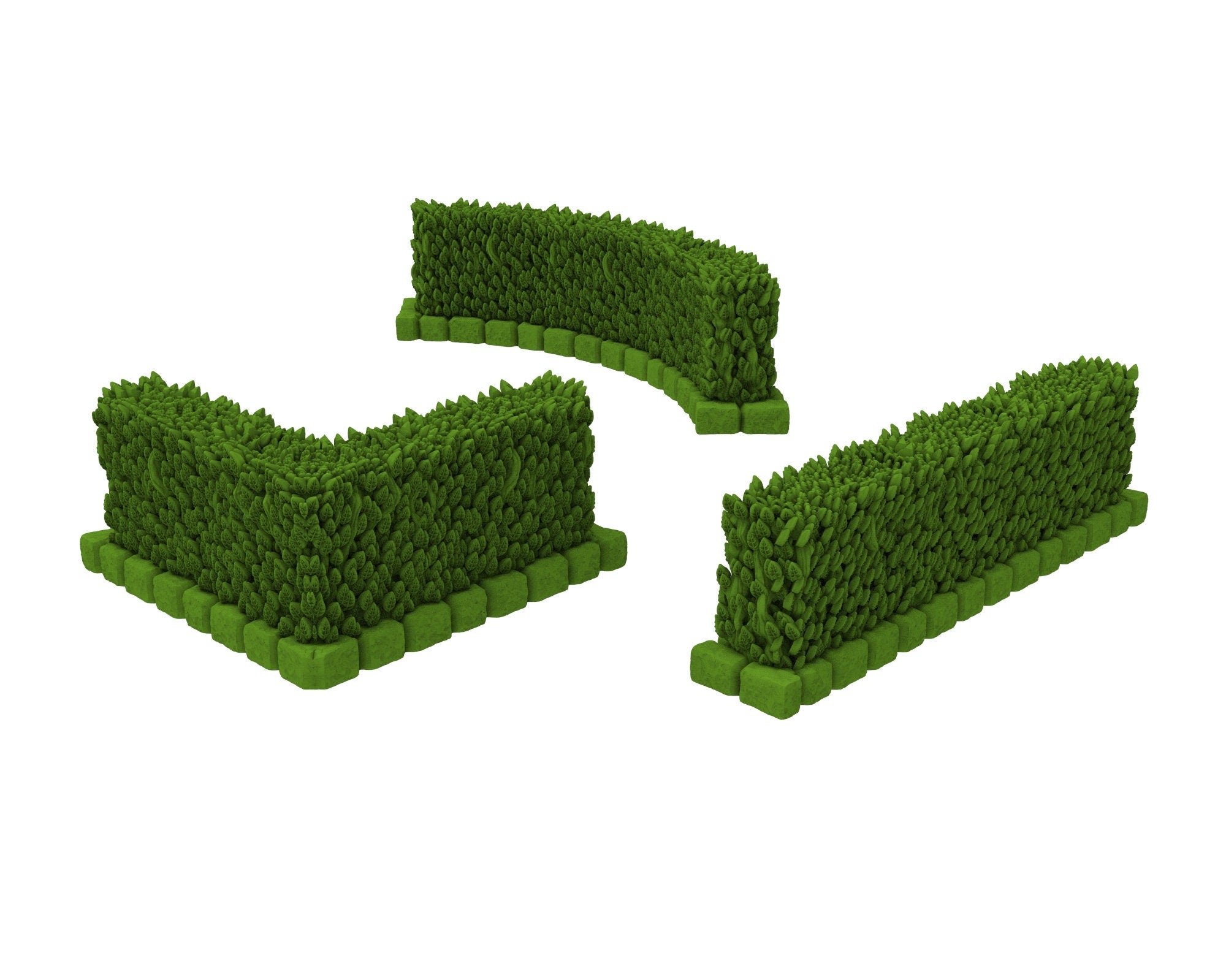 Medieval Town scenery building - Hedge Set - PLA for Oldworld, Dungeon & Dragons, Frostgrave, Fantasy battle, skirmish wargame