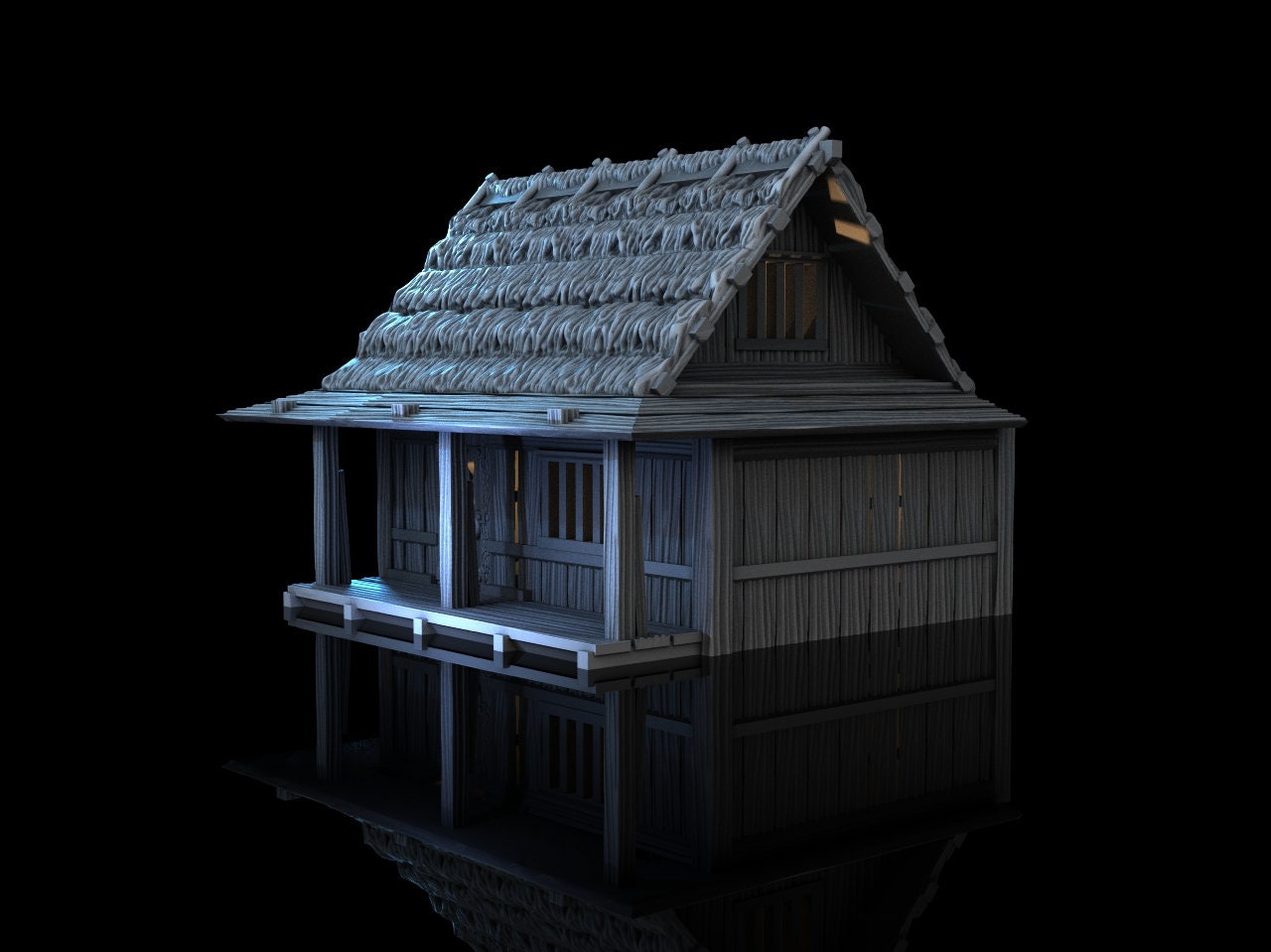 Medieval Town scenery building - Foreman s Hut - PLA for Oldworld, Dungeon & Dragons, Frostgrave, Fantasy battle, skirmish wargame