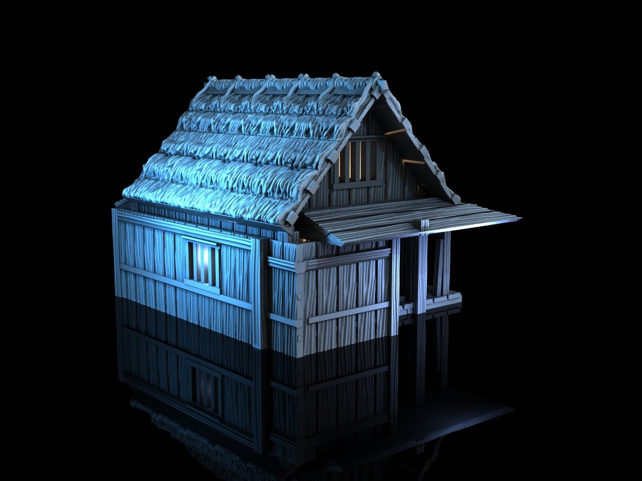 Medieval Town scenery building - Foreman s Hut - PLA for Oldworld, Dungeon & Dragons, Frostgrave, Fantasy battle, skirmish wargame