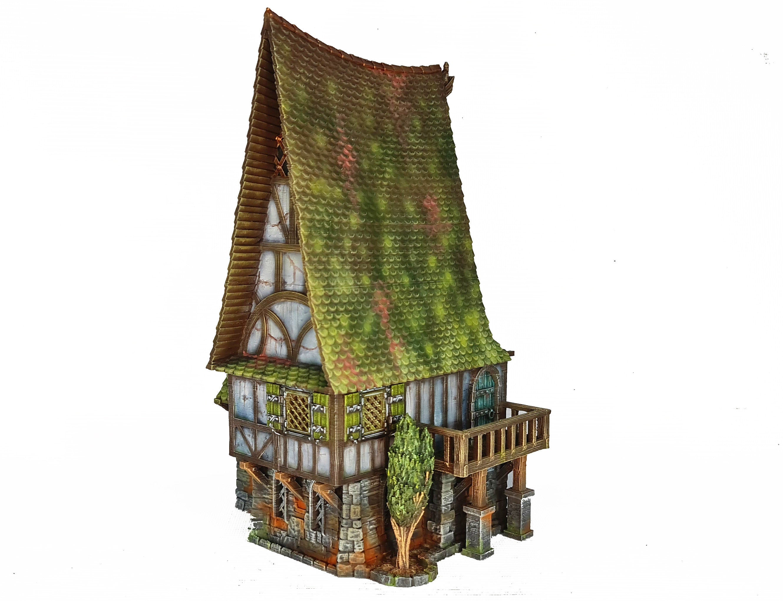 Medieval Town scenery building - The Toblerone - PLA for Oldworld, Dungeon & Dragons, Frostgrave, Fantasy battle, skirmish wargame