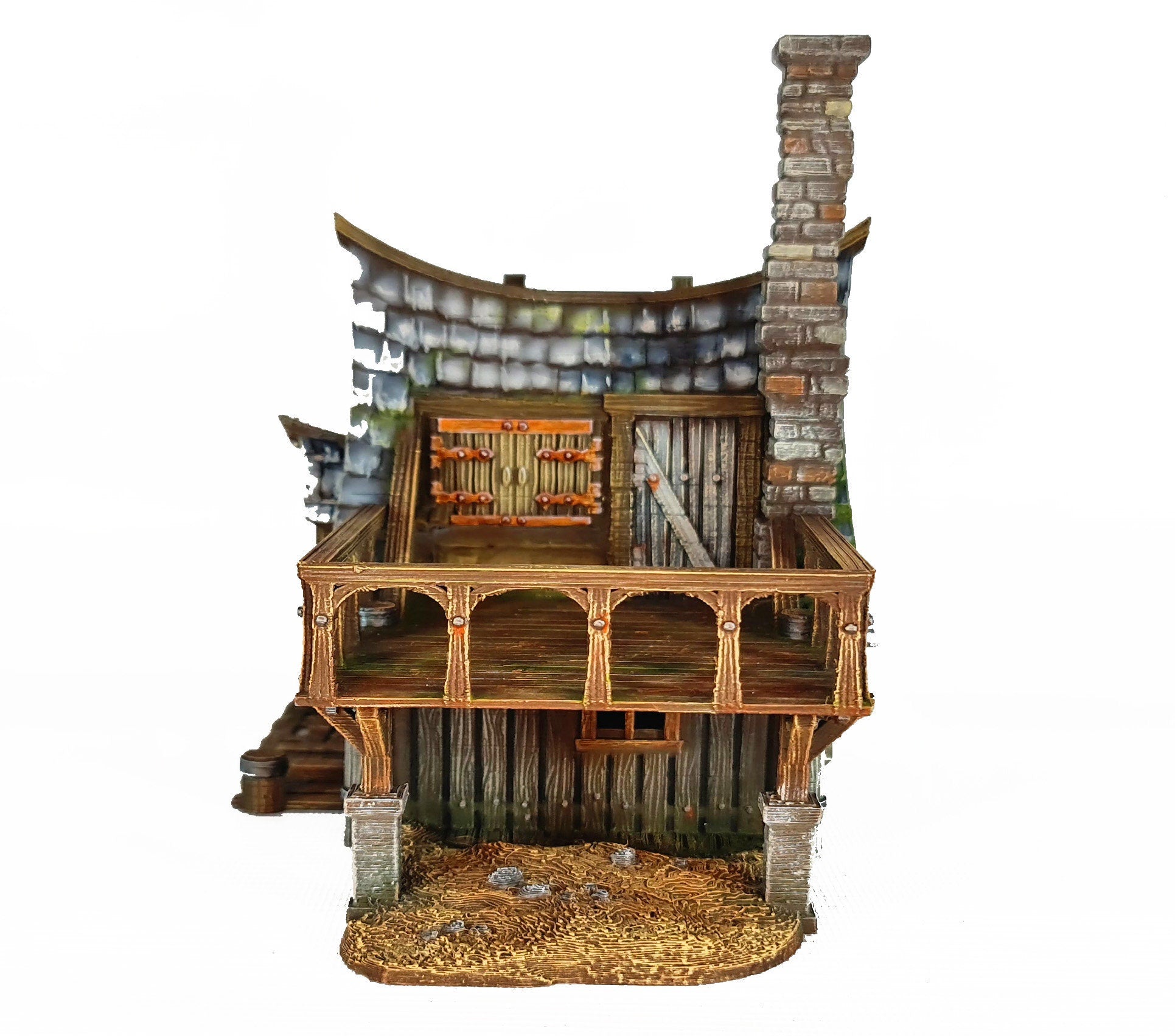 Medieval Town scenery building - River Master's Hut - PLA for Oldworld, Dungeon & Dragons, Frostgrave, Fantasy battle, skirmish wargame