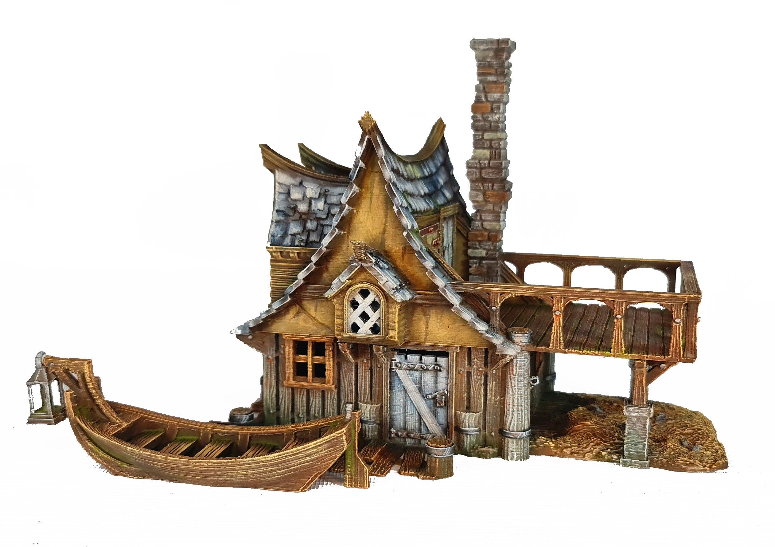 Medieval Town scenery building - River Master's Hut - PLA for Oldworld, Dungeon & Dragons, Frostgrave, Fantasy battle, skirmish wargame