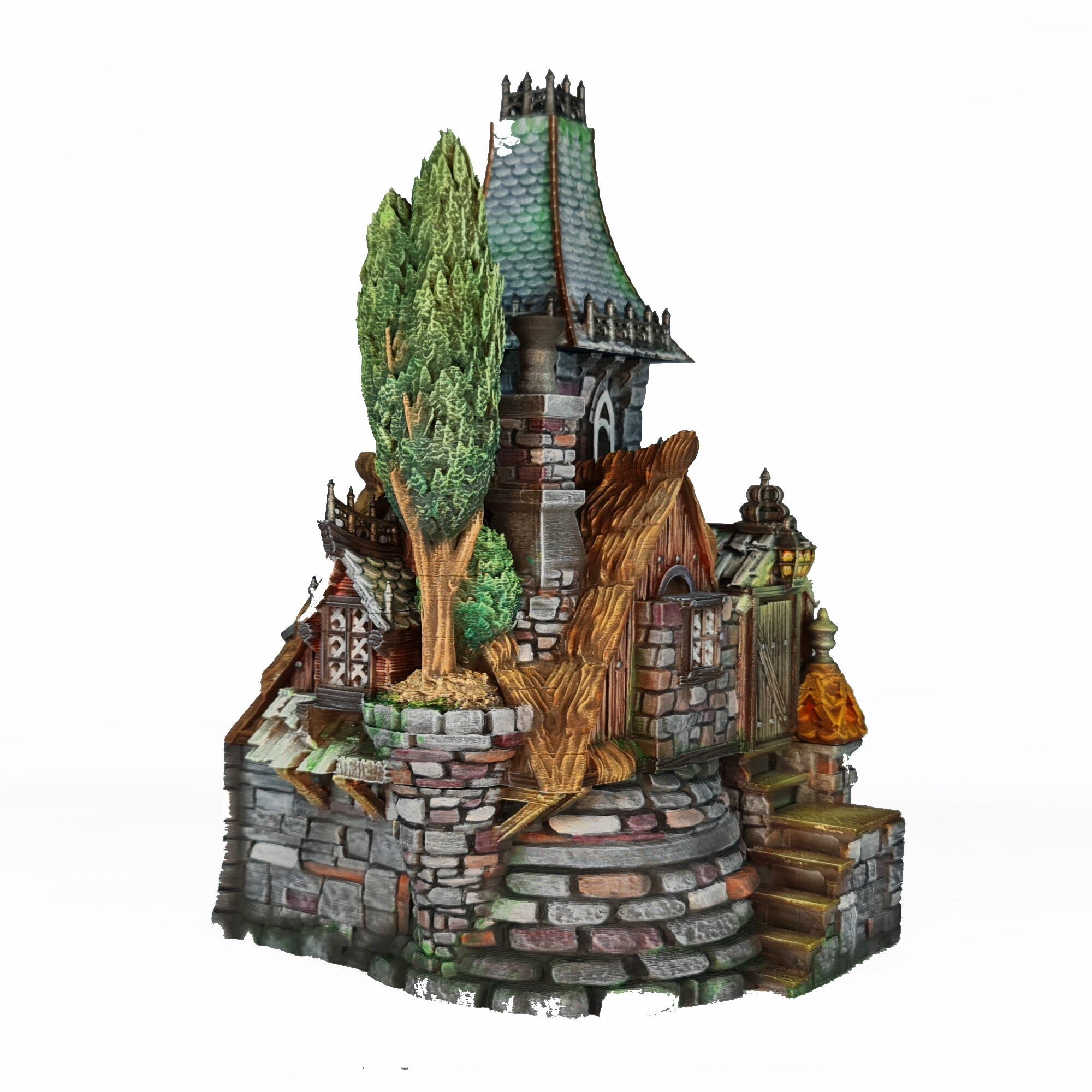 Medieval Town scenery building - Rector's Manor - PLA for Oldworld, Dungeon & Dragons, Frostgrave, Fantasy battle, skirmish wargame