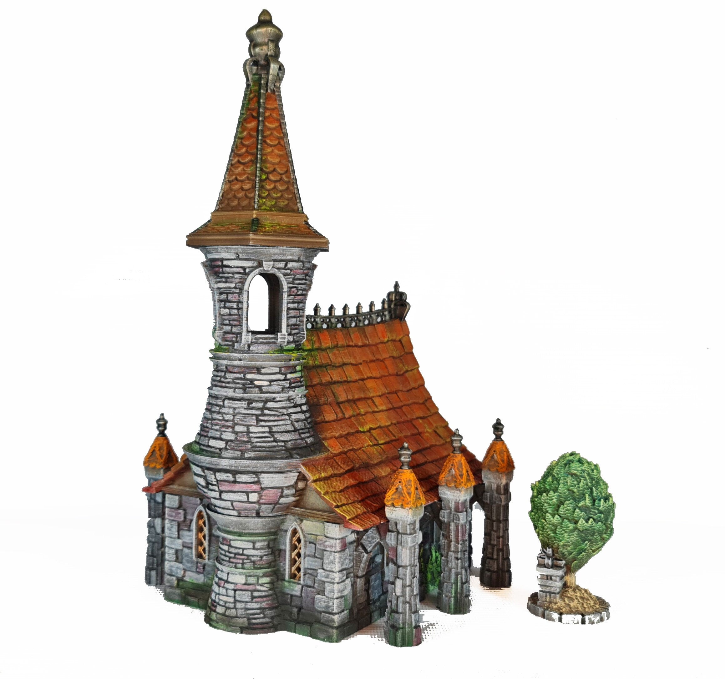 Medieval Town scenery building - Saggy Bottom Chapel - PLA for Oldworld, Dungeon & Dragons, Frostgrave, Fantasy battle, skirmish wargame