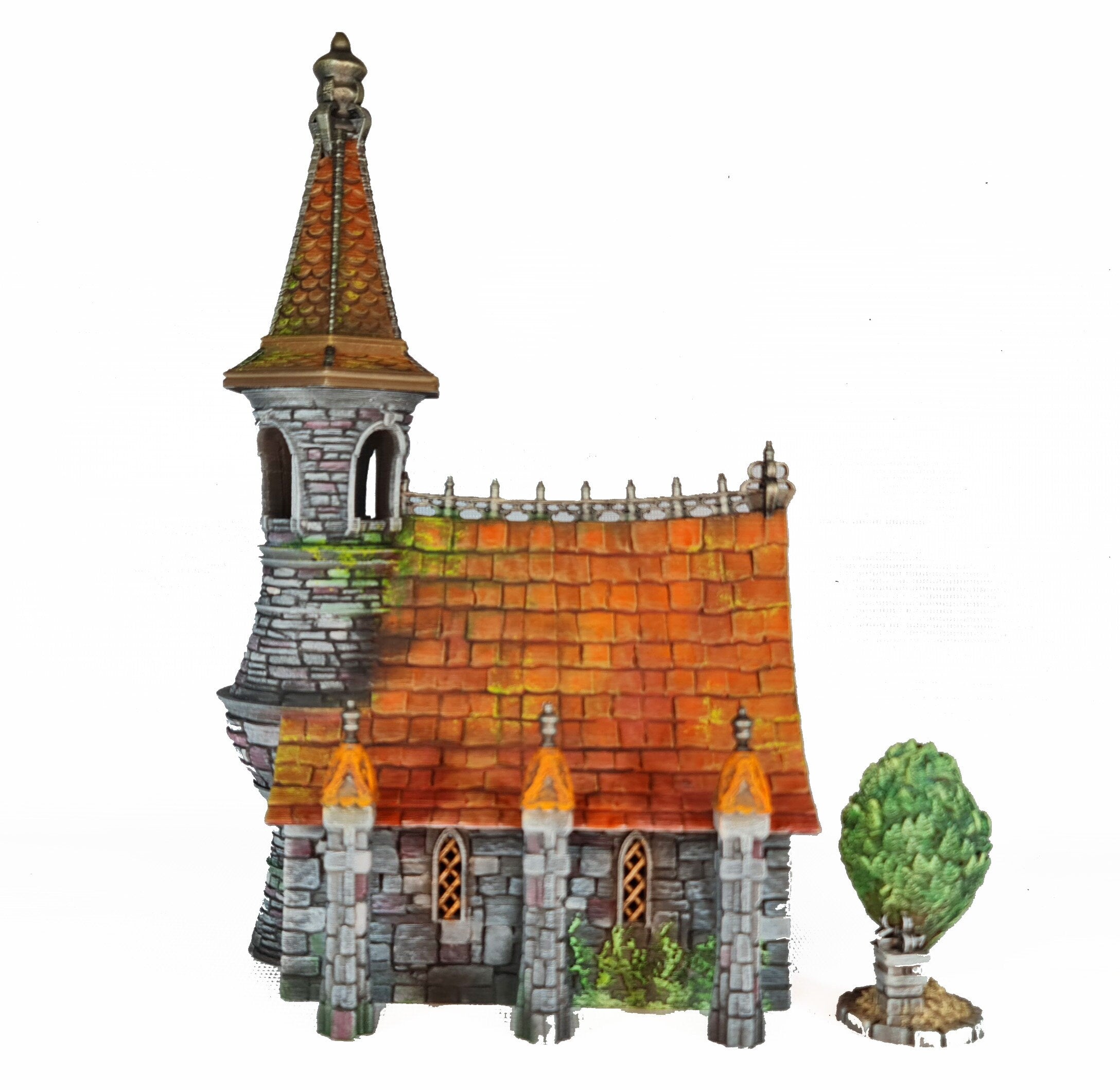 Medieval Town scenery building - Saggy Bottom Chapel - PLA for Oldworld, Dungeon & Dragons, Frostgrave, Fantasy battle, skirmish wargame