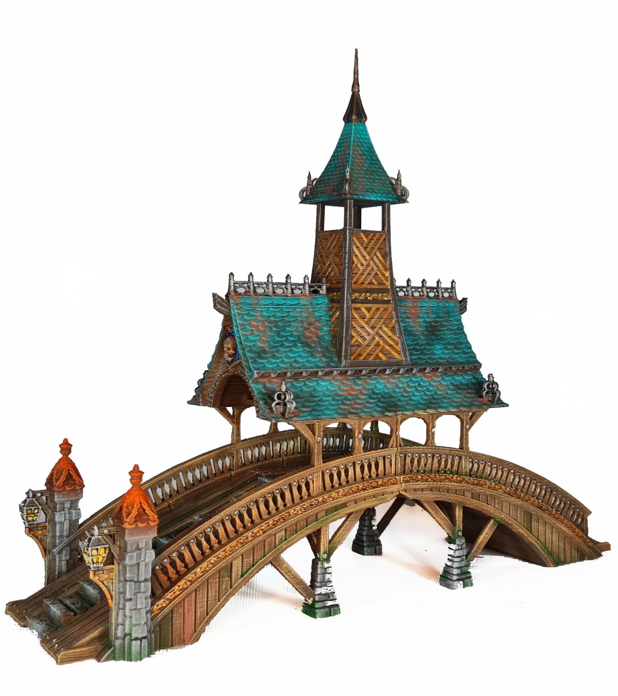 Medieval Town scenery building - Styx Bridge - PLA for Oldworld, Dungeon & Dragons, Frostgrave, Fantasy battle, skirmish wargame