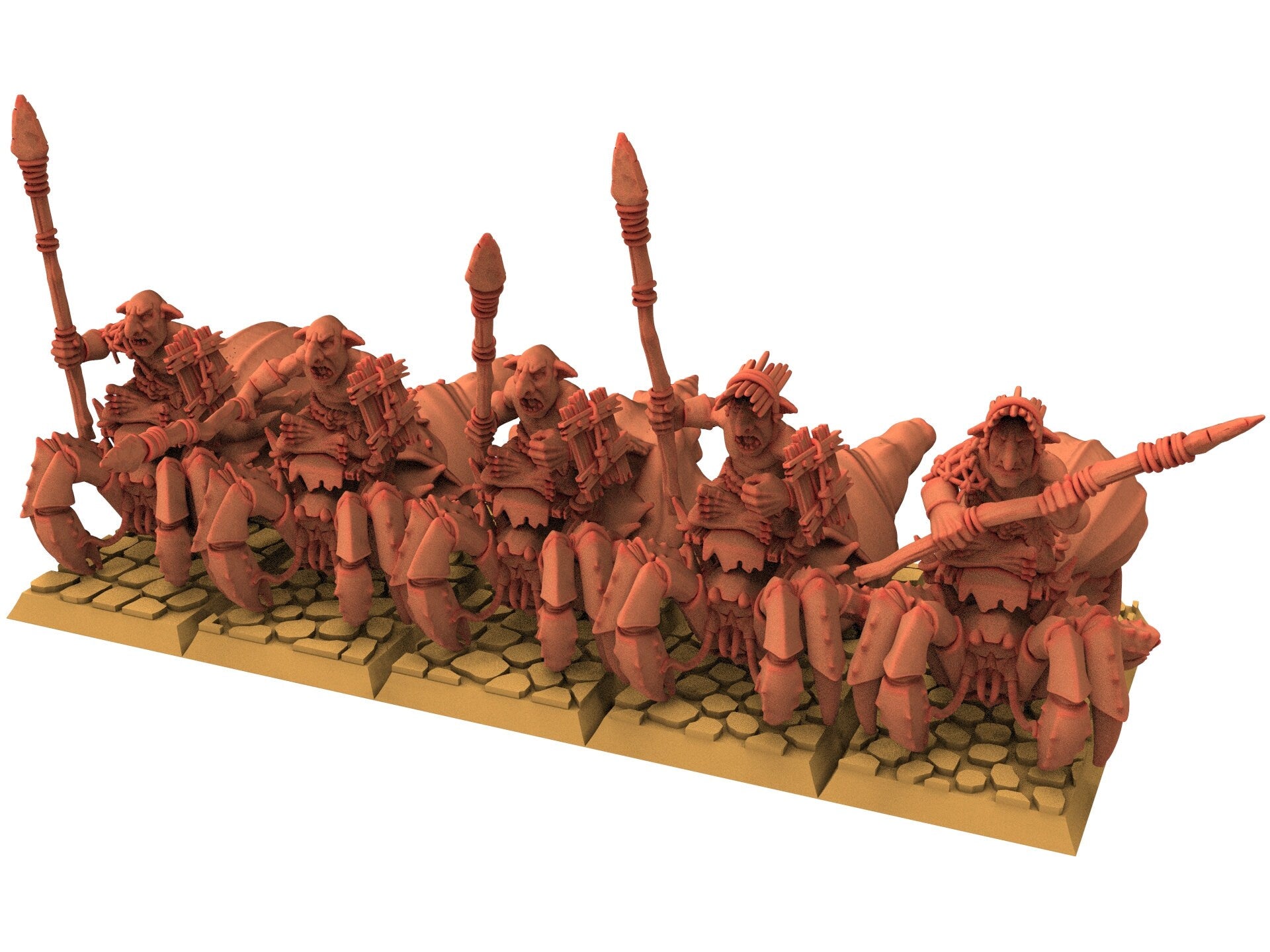 Orc & Goblin - x5 Mounted Coast Goblins, utilisables pour Oldhammer, king of wars, 9th age