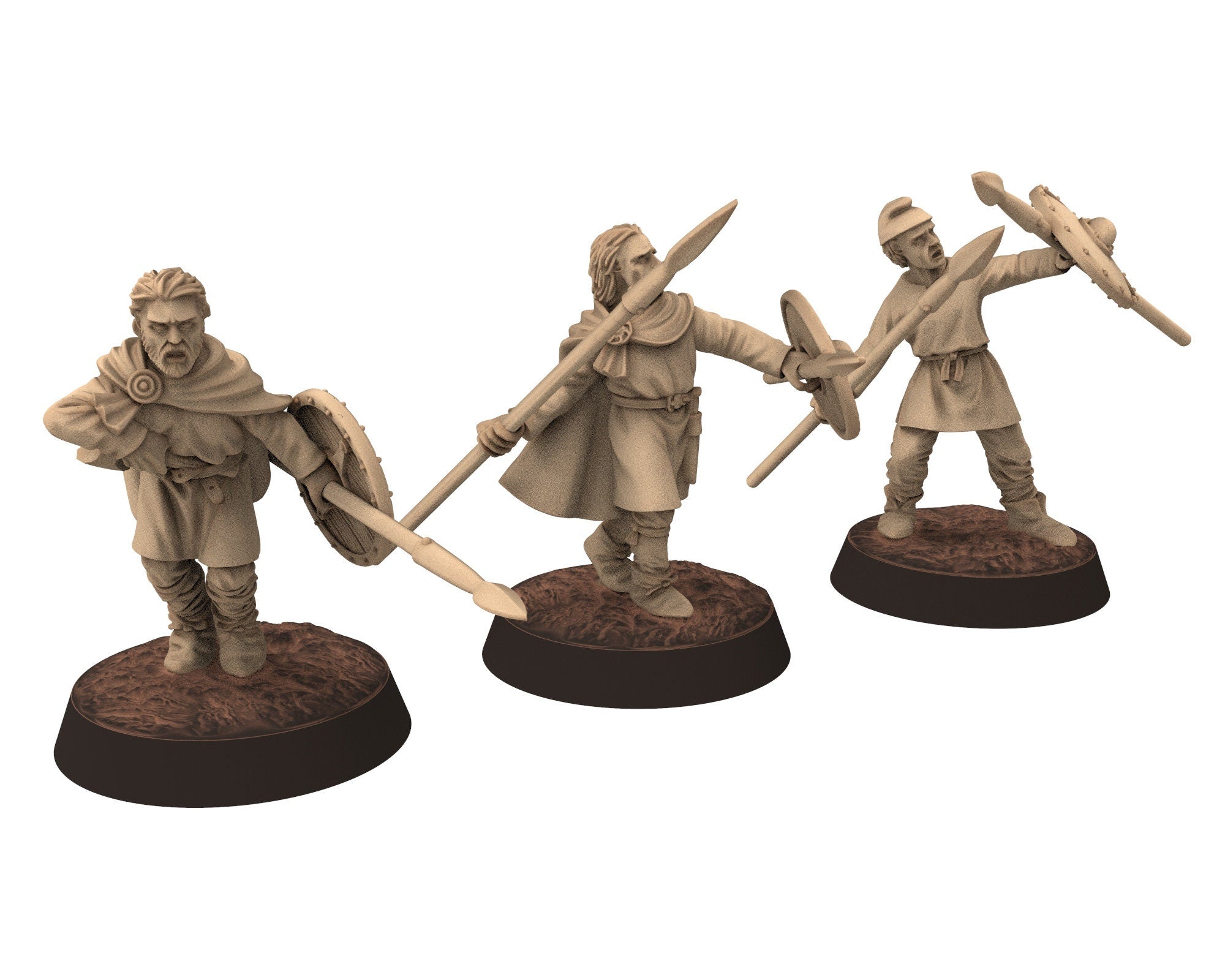 Dark Ages - Frankish Skirmishers on Foot Carolingian Frank Empire, Miniatures 28mm, Wargame Historical Saga... Medbury miniature